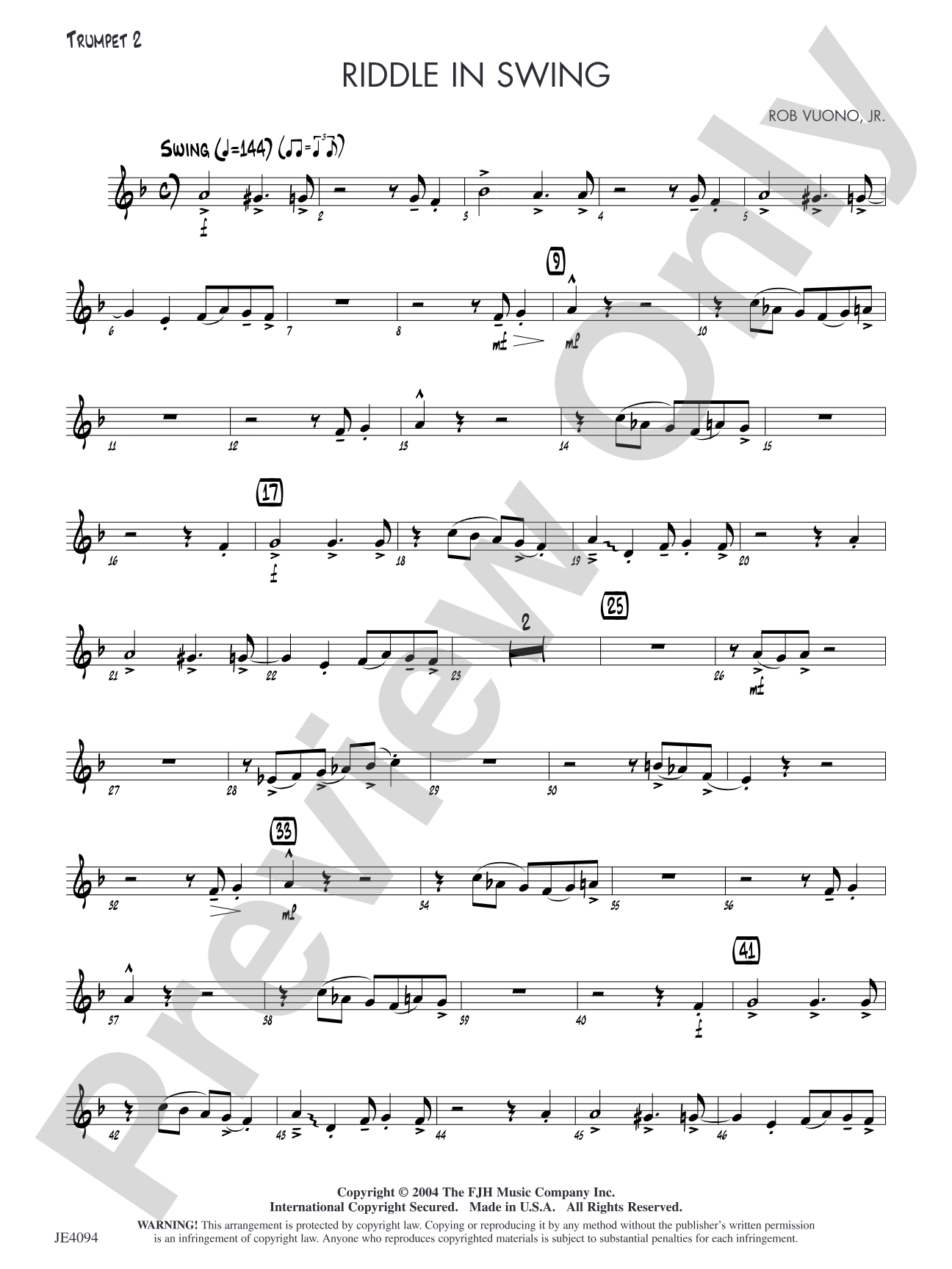 Riddle in Swing: Trumpet 2