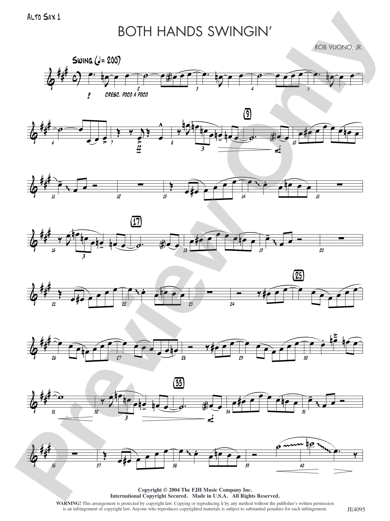 Both Hands Swingin': Alto Sax 1