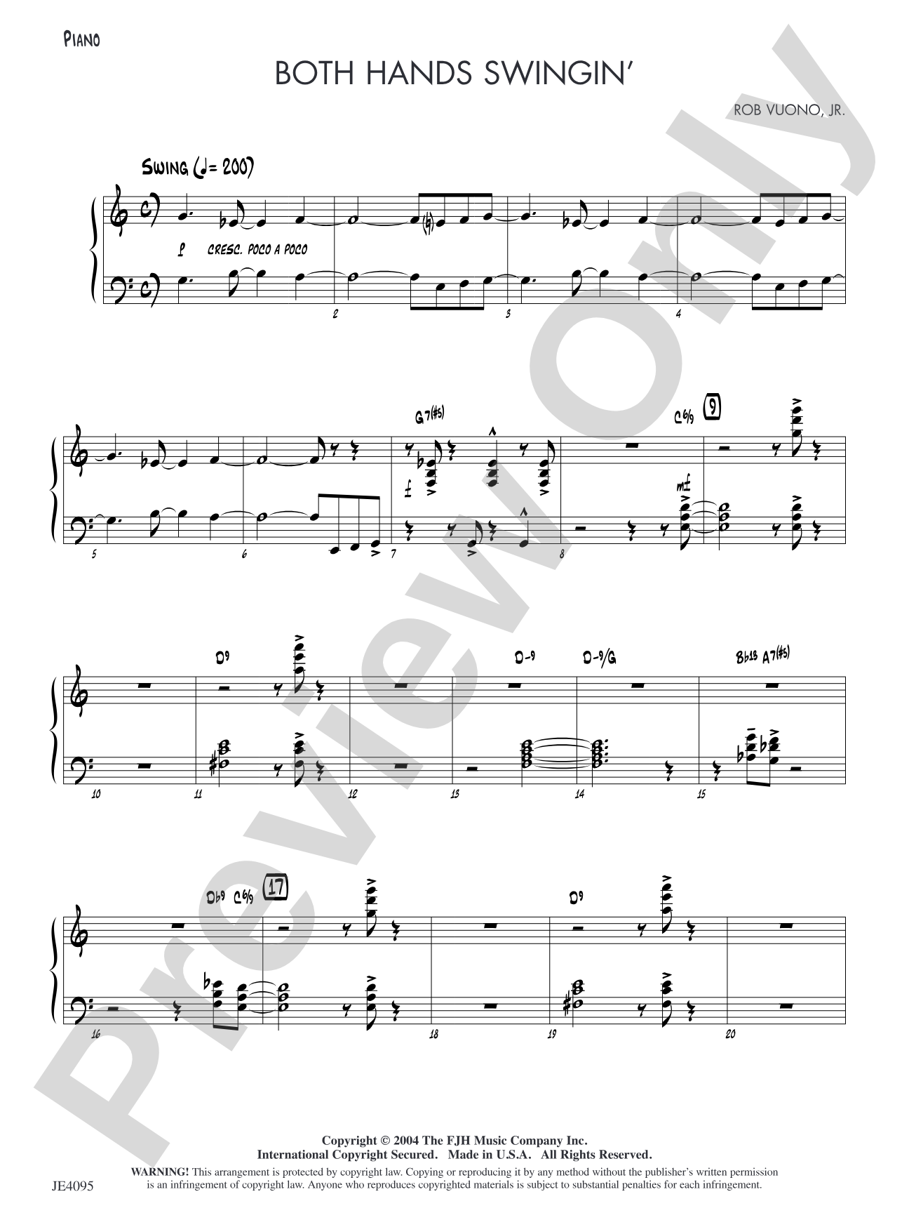 Both Hands Swingin': Piano