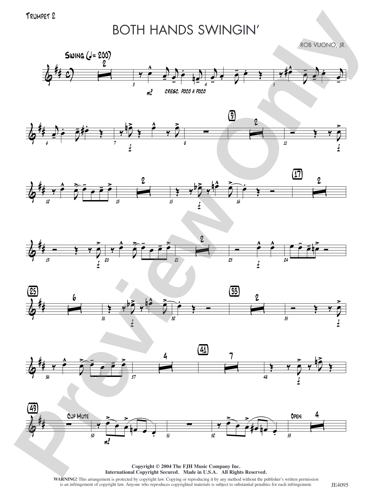 Both Hands Swingin': Trumpet 2