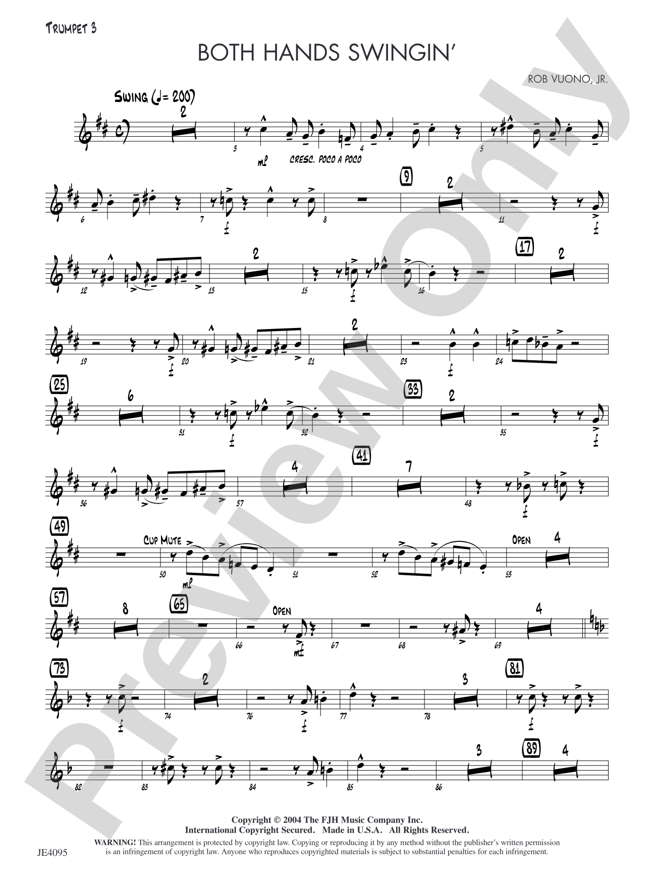 Both Hands Swingin': Trumpet 3