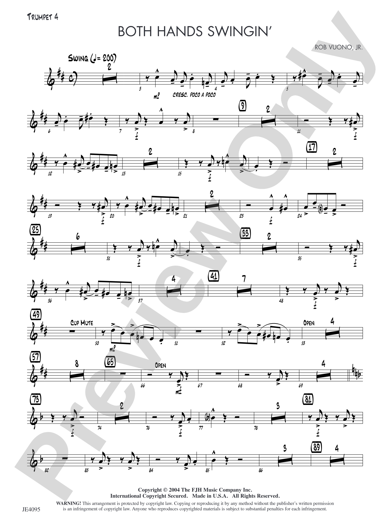 Both Hands Swingin': Trumpet 4