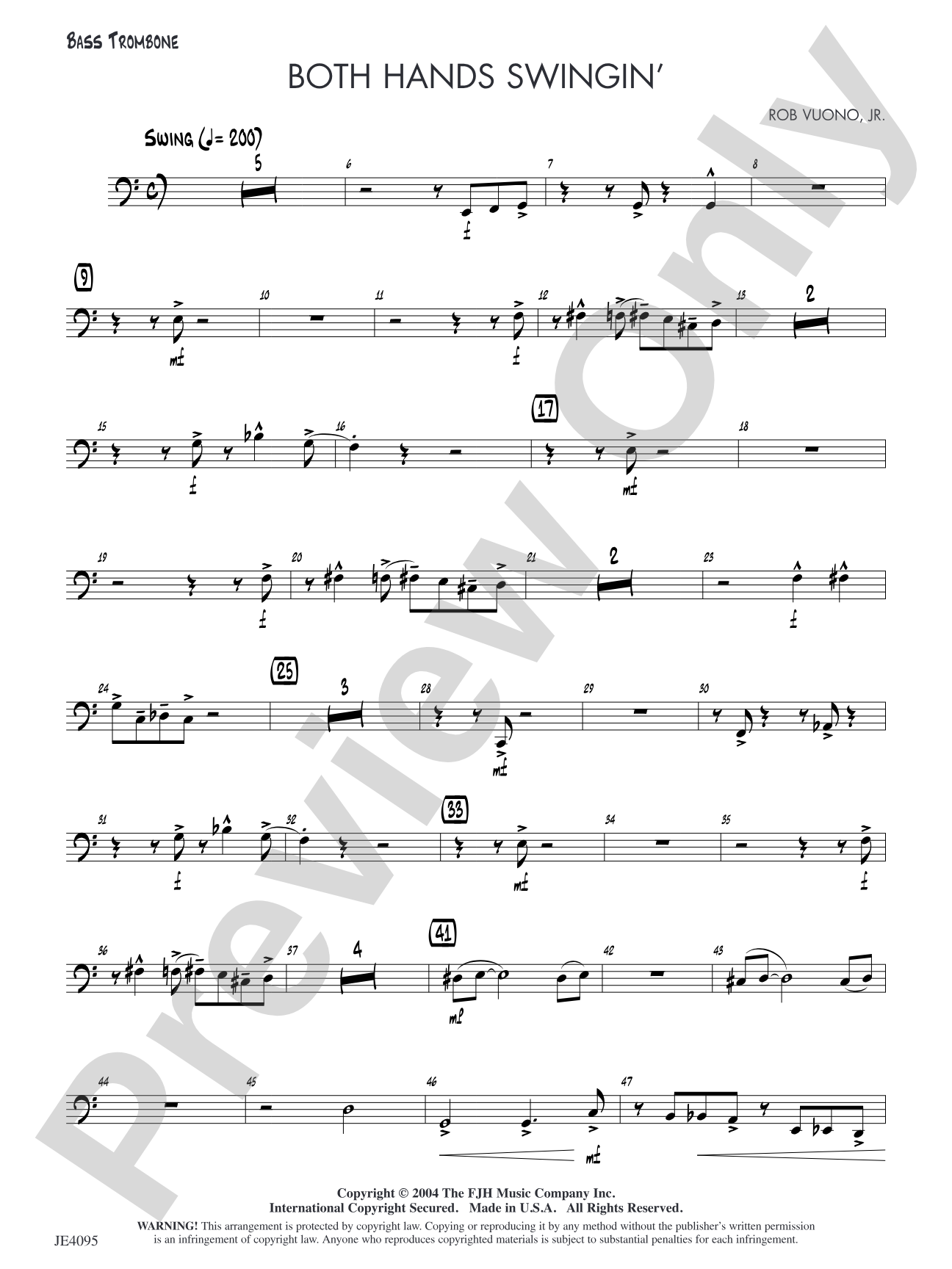 Both Hands Swingin': Trombone 4