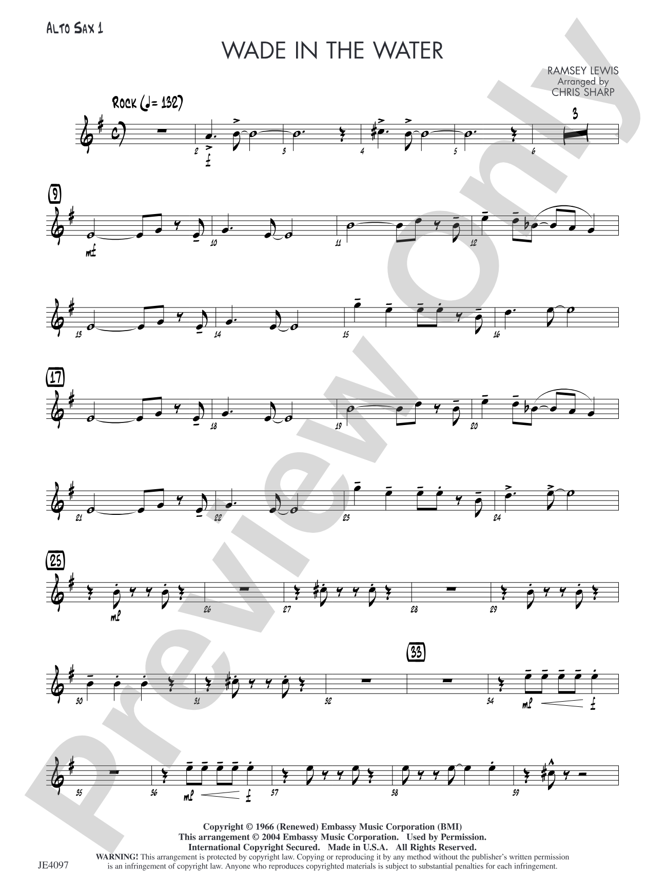 Wade in the Water: Alto Sax 1