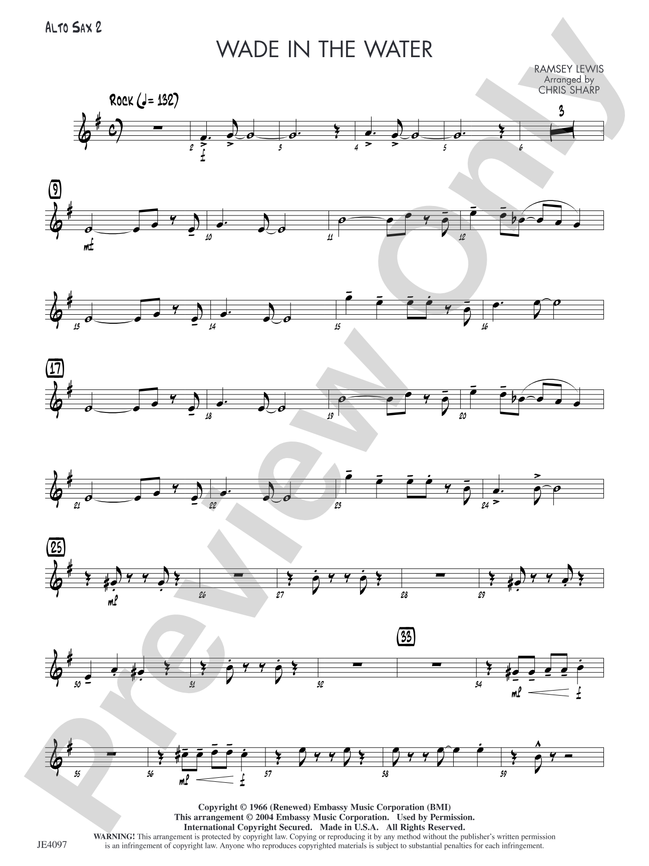 Wade in the Water: Alto Sax 2