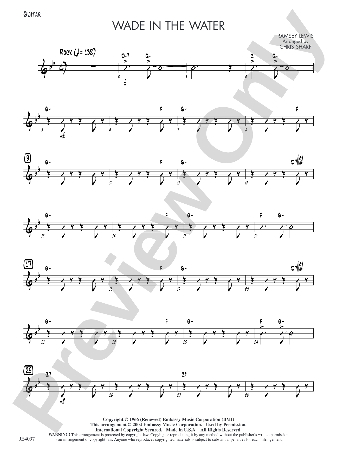 Wade in the Water: Guitar