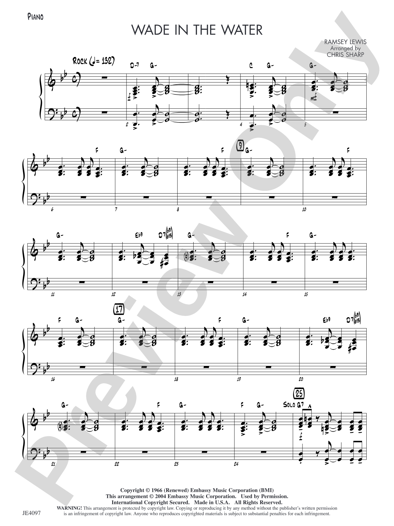 Wade in the Water: Piano