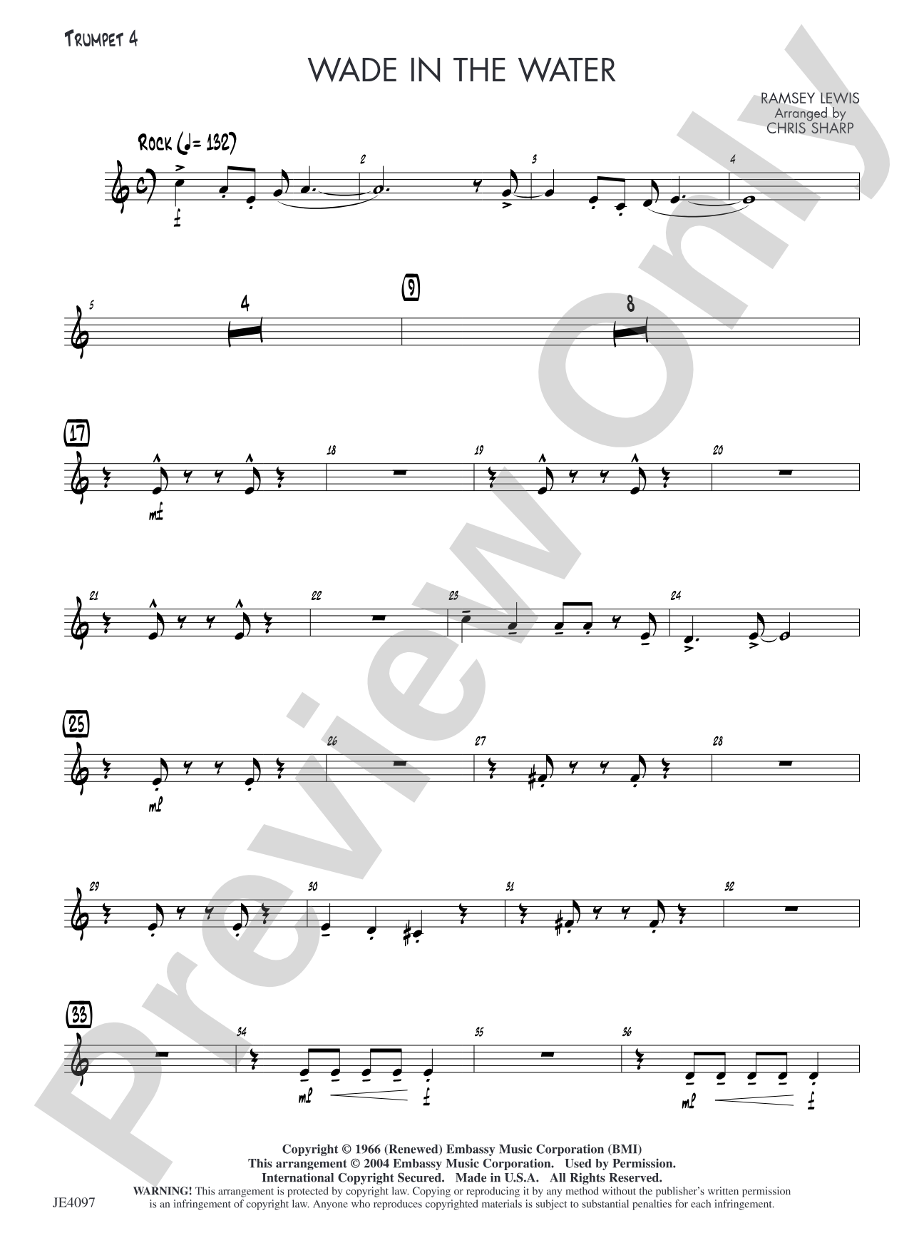 Wade in the Water: Opt. Trumpet 4