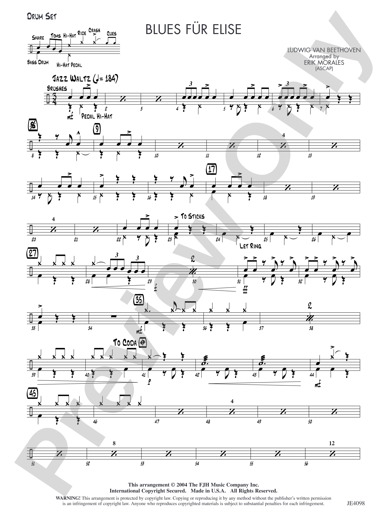Blues für Elise: Drum Set