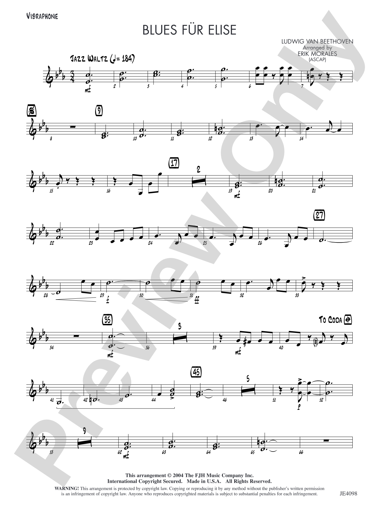Blues für Elise: Opt. Vibraphone
