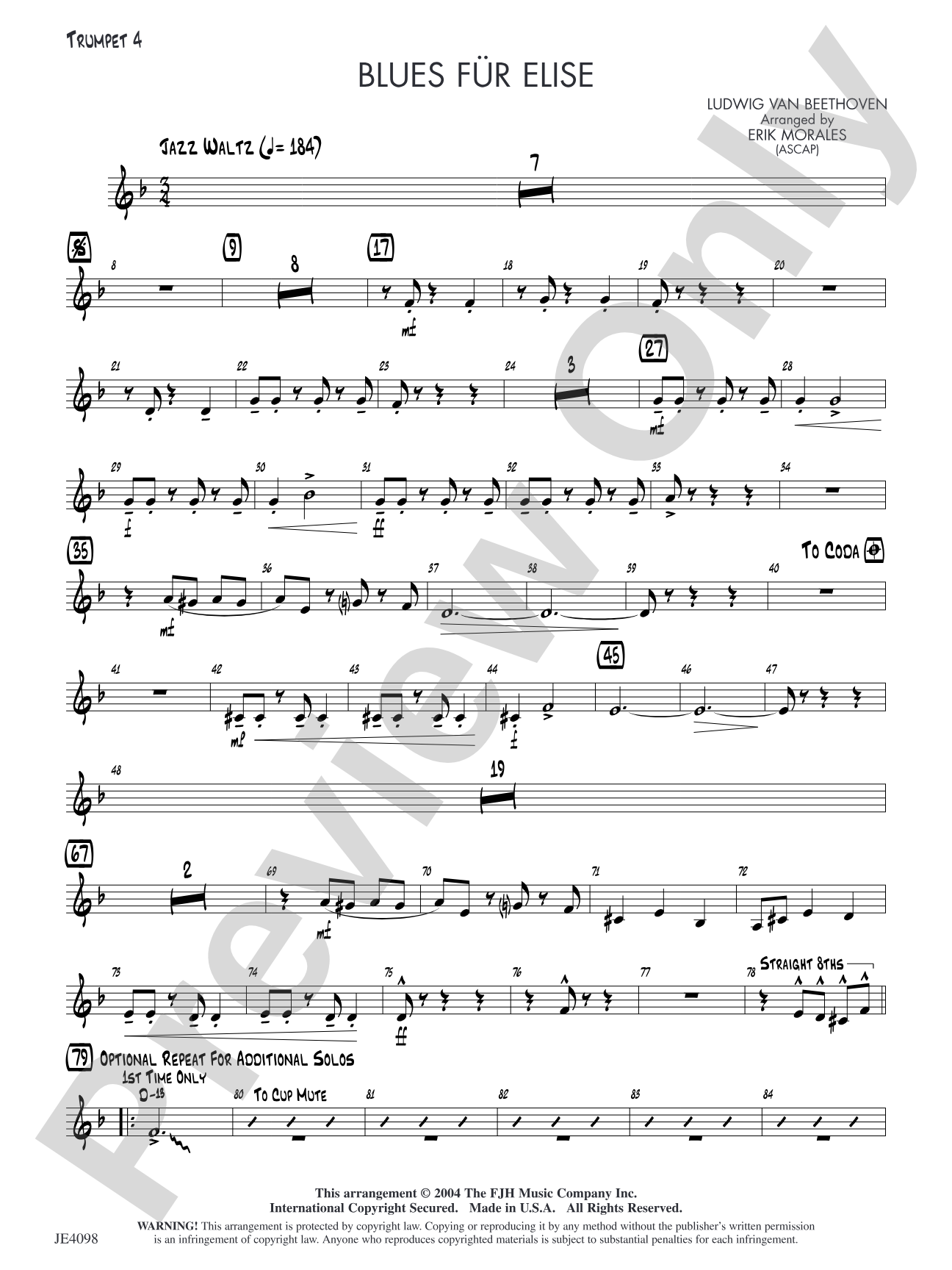 Blues für Elise: Trumpet 4