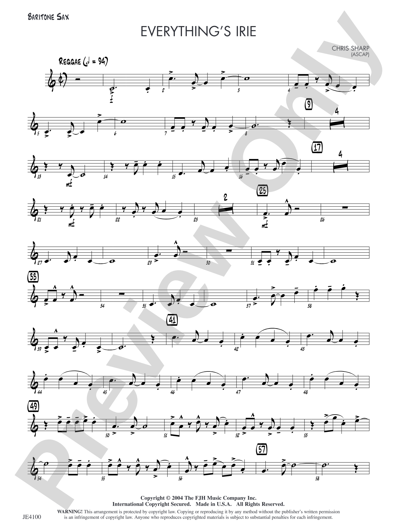 Everything's Irie: Opt. Baritone Sax