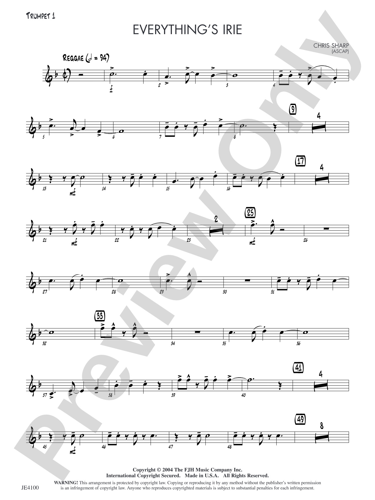 Everything's Irie: Trumpet 1