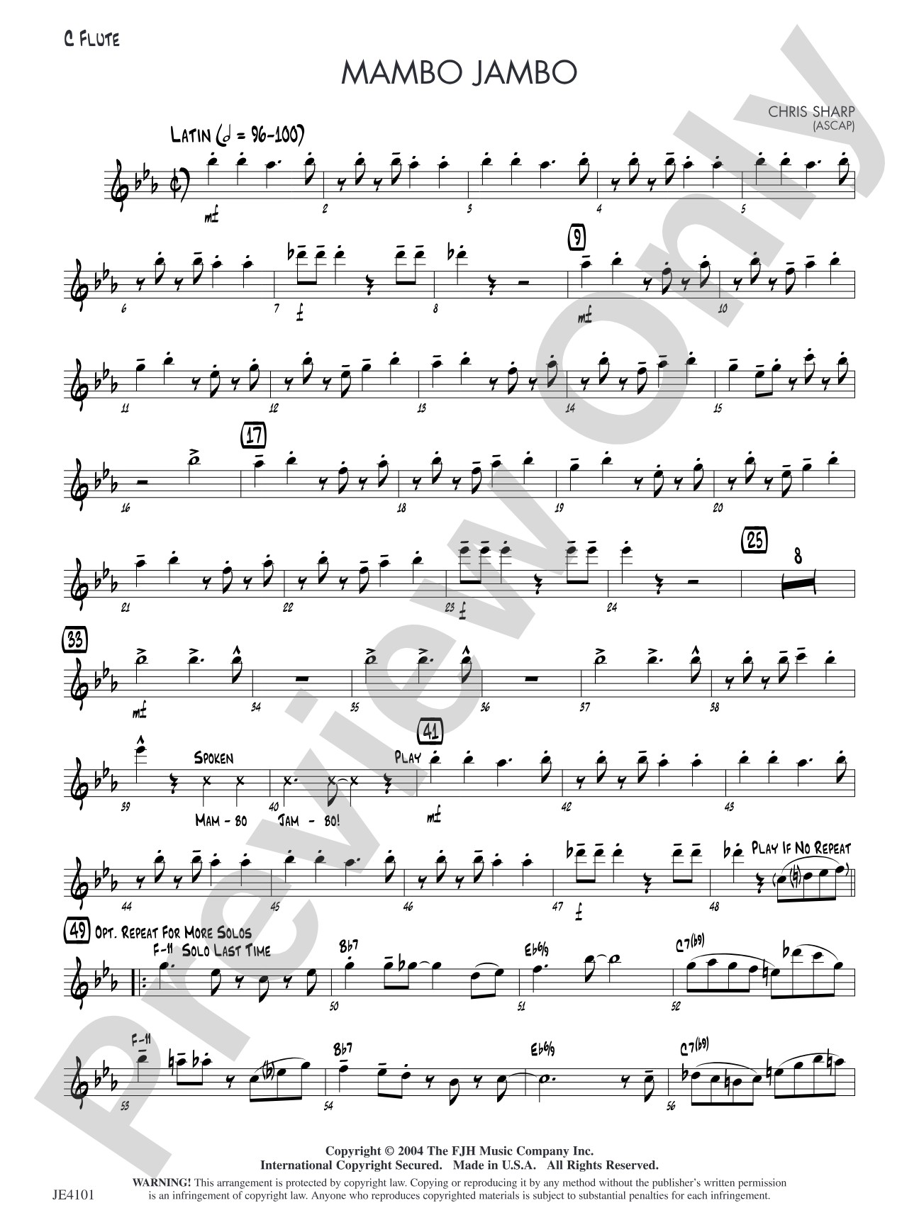 Mambo Jambo: C Flute (Alternate Part)