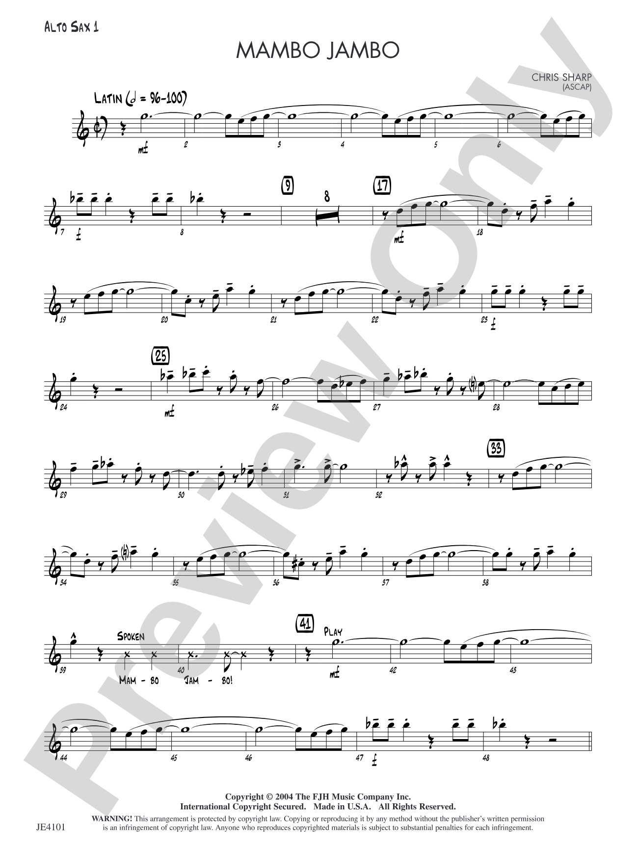 Mambo Jambo: Alto Sax 1