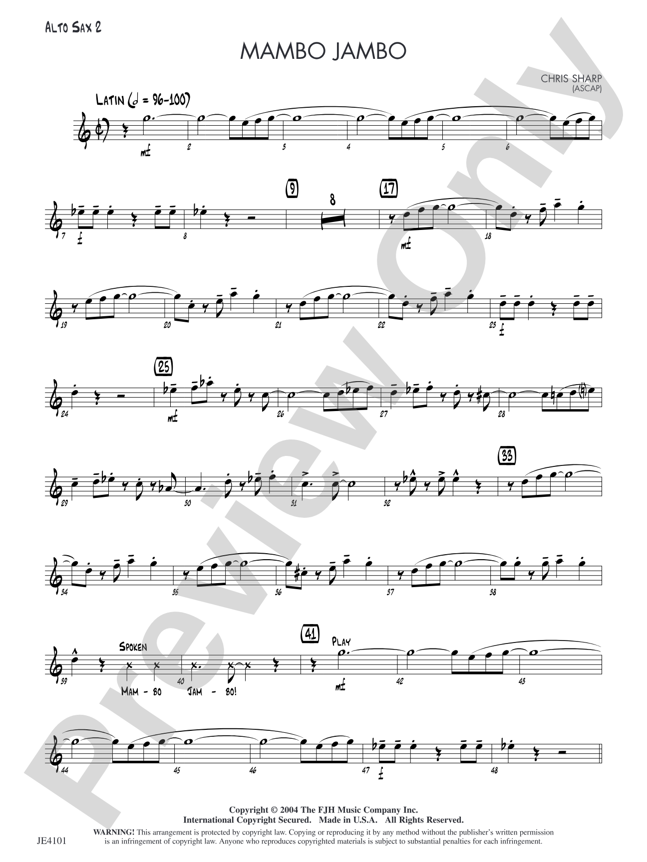 Mambo Jambo: Alto Sax 2