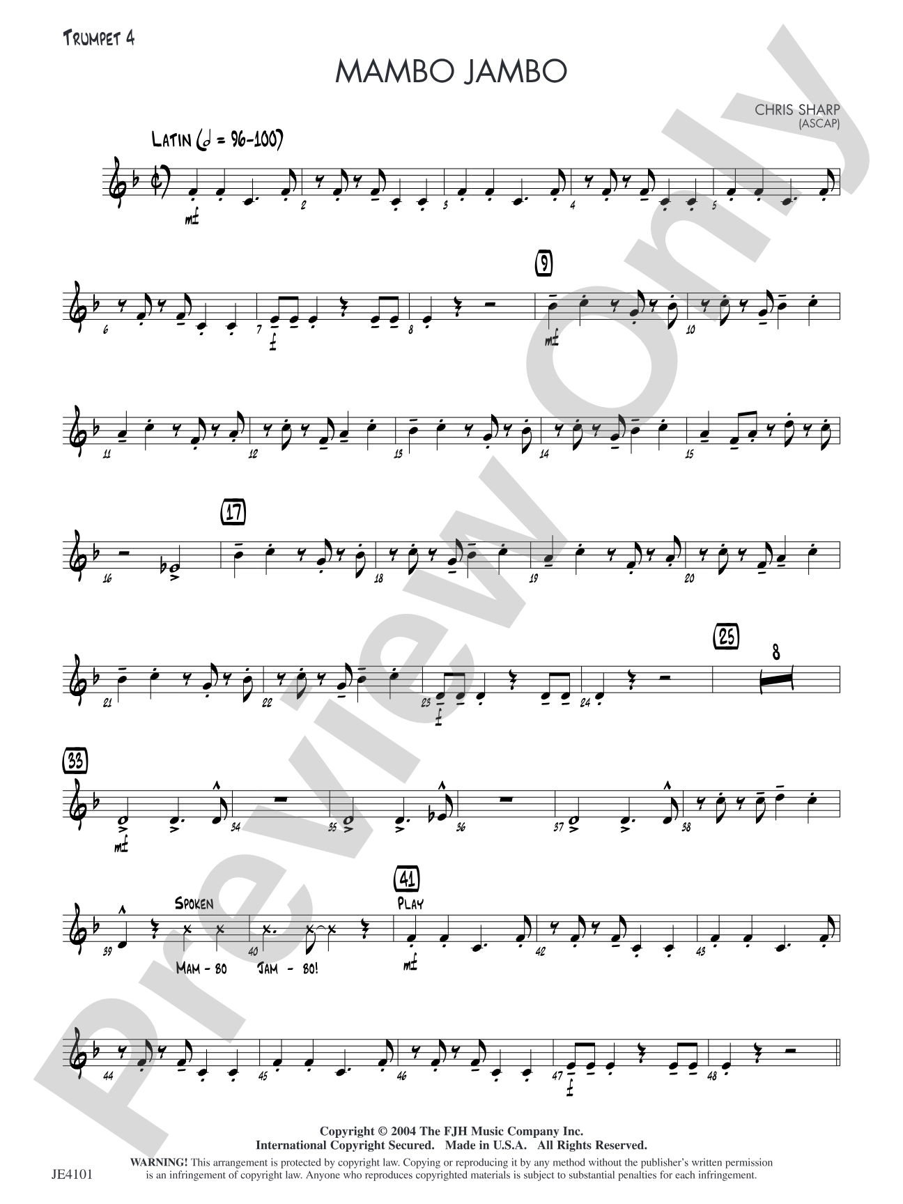 Mambo Jambo: Opt. Trumpet 4
