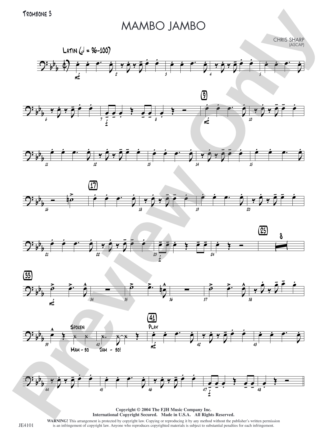 Mambo Jambo: Opt. Trombone 3