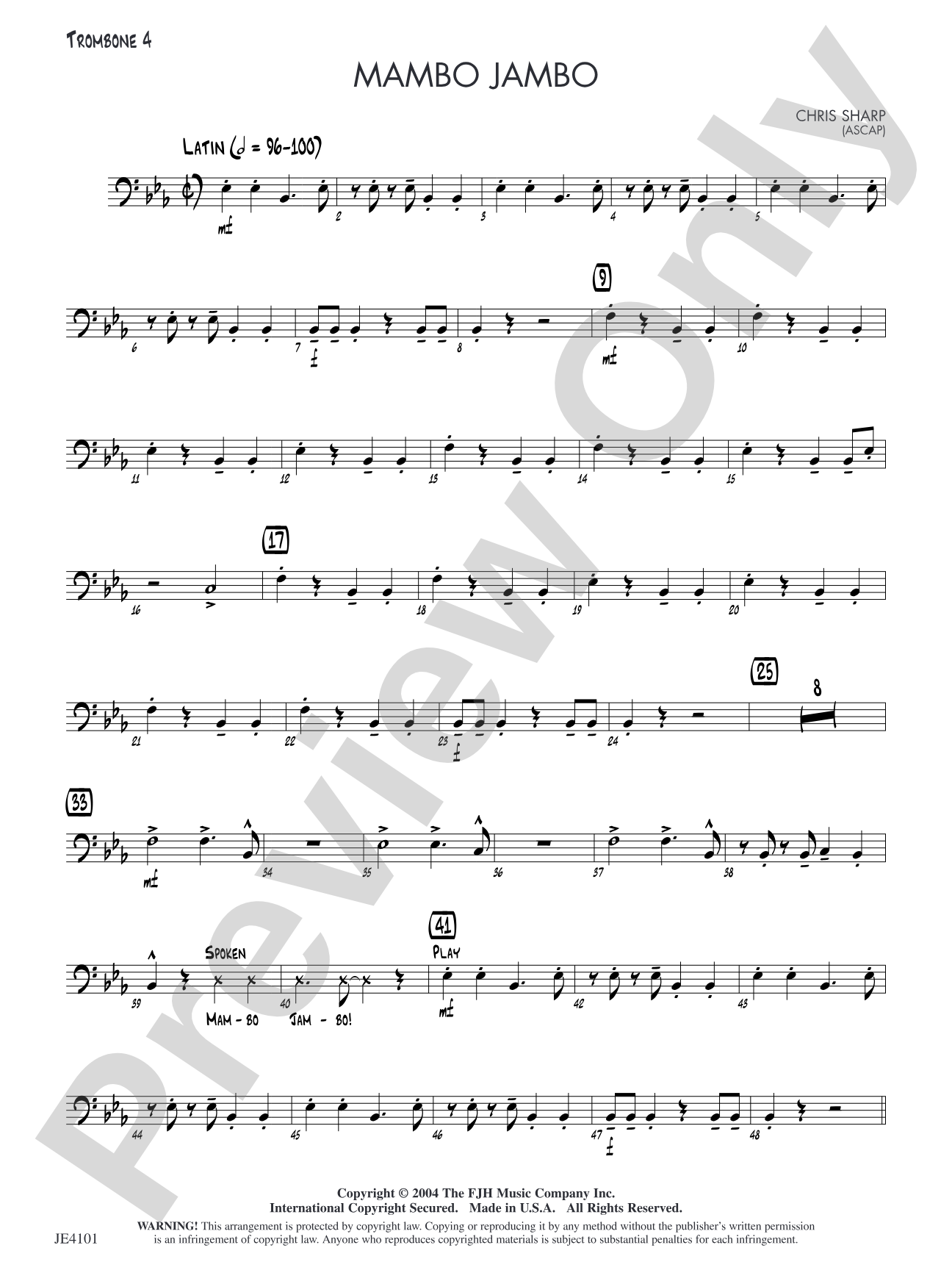Mambo Jambo: Opt. Trombone 4