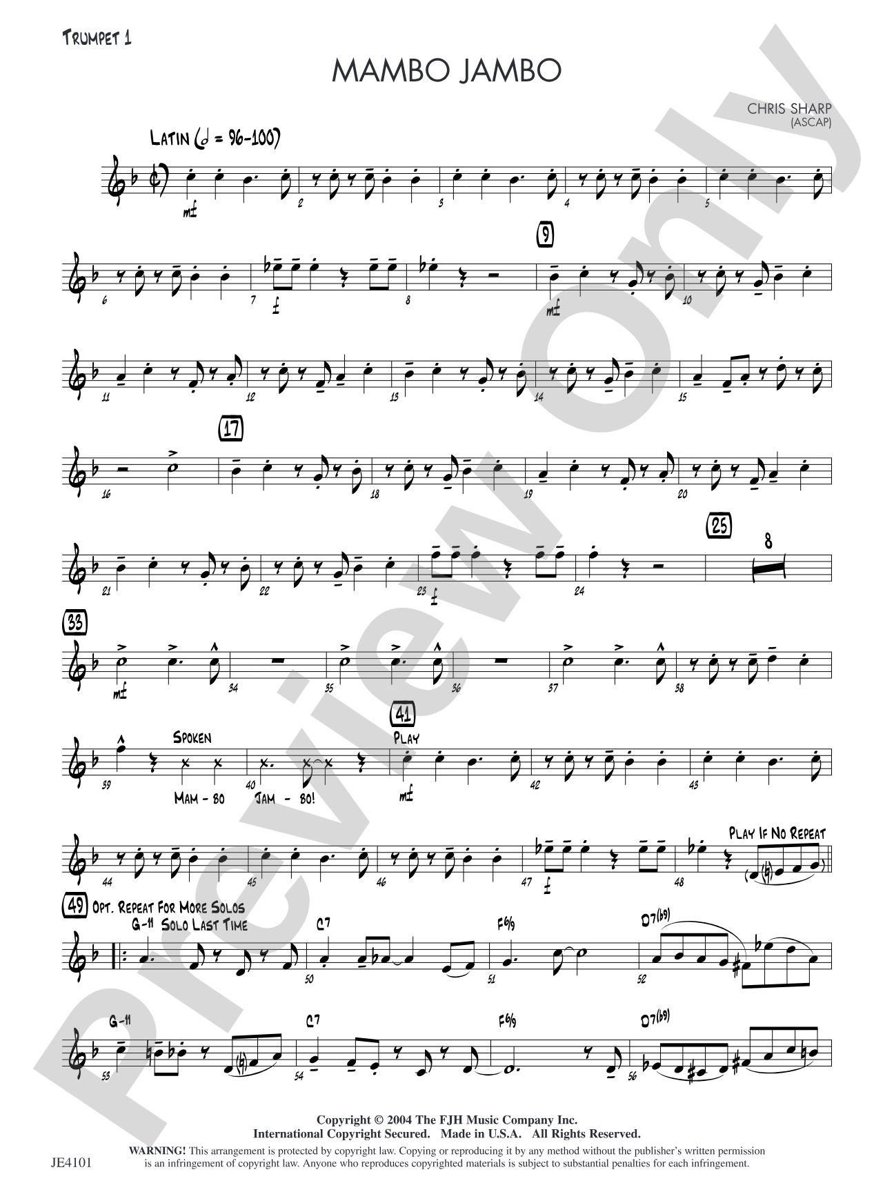 Mambo Jambo: Trumpet 1