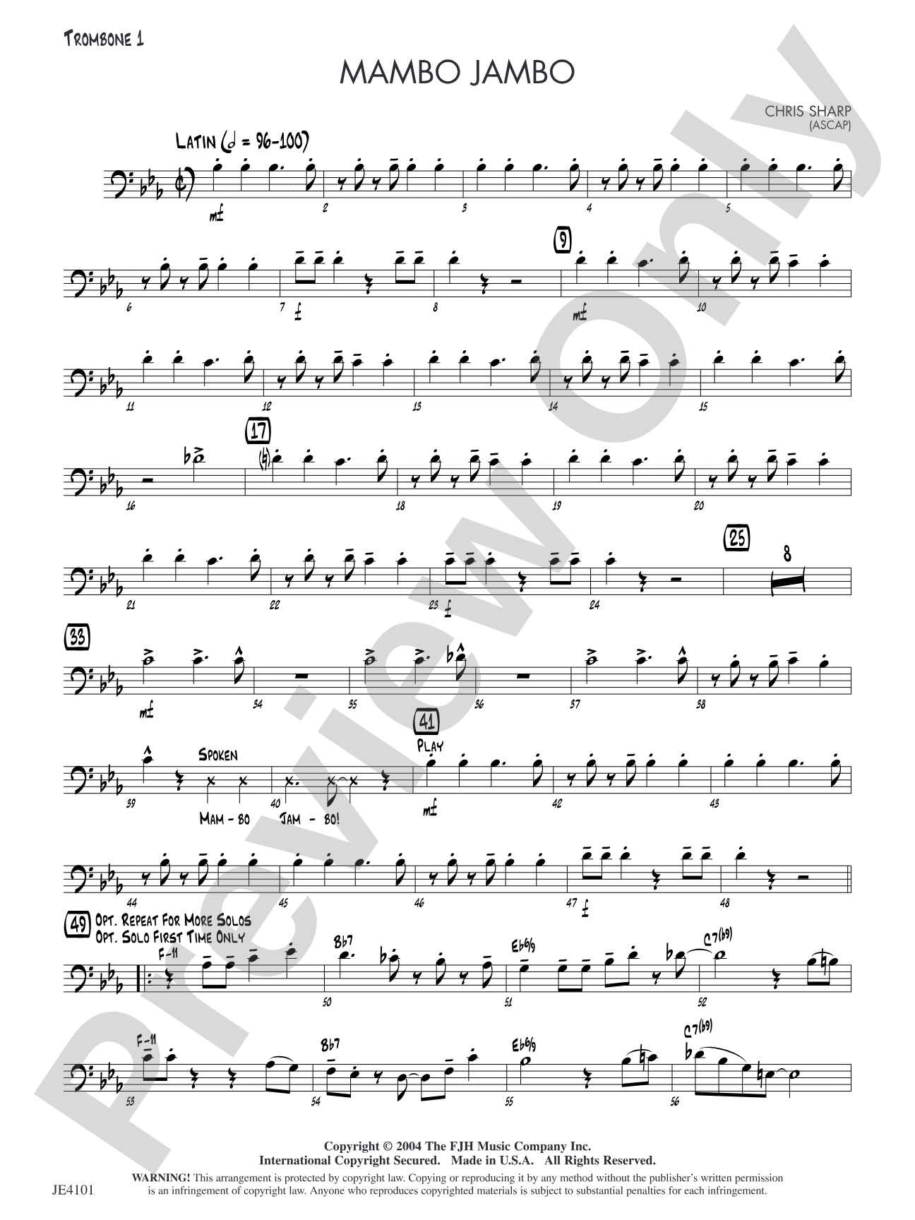 Mambo Jambo: Trombone 1