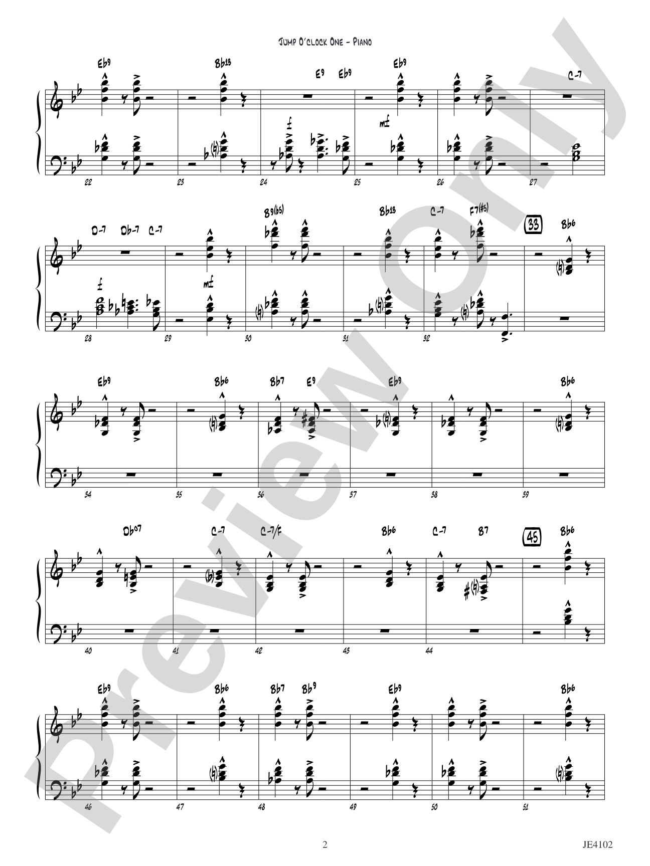 Jump O'Clock One: Piano
