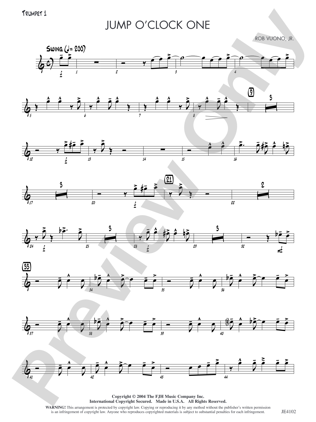 Jump O'Clock One: Trumpet 1