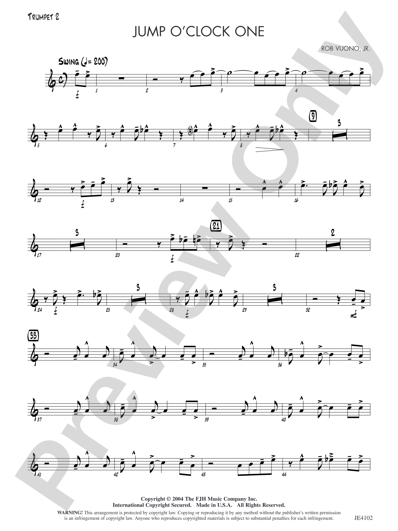 Jump O'Clock One: Trumpet 2
