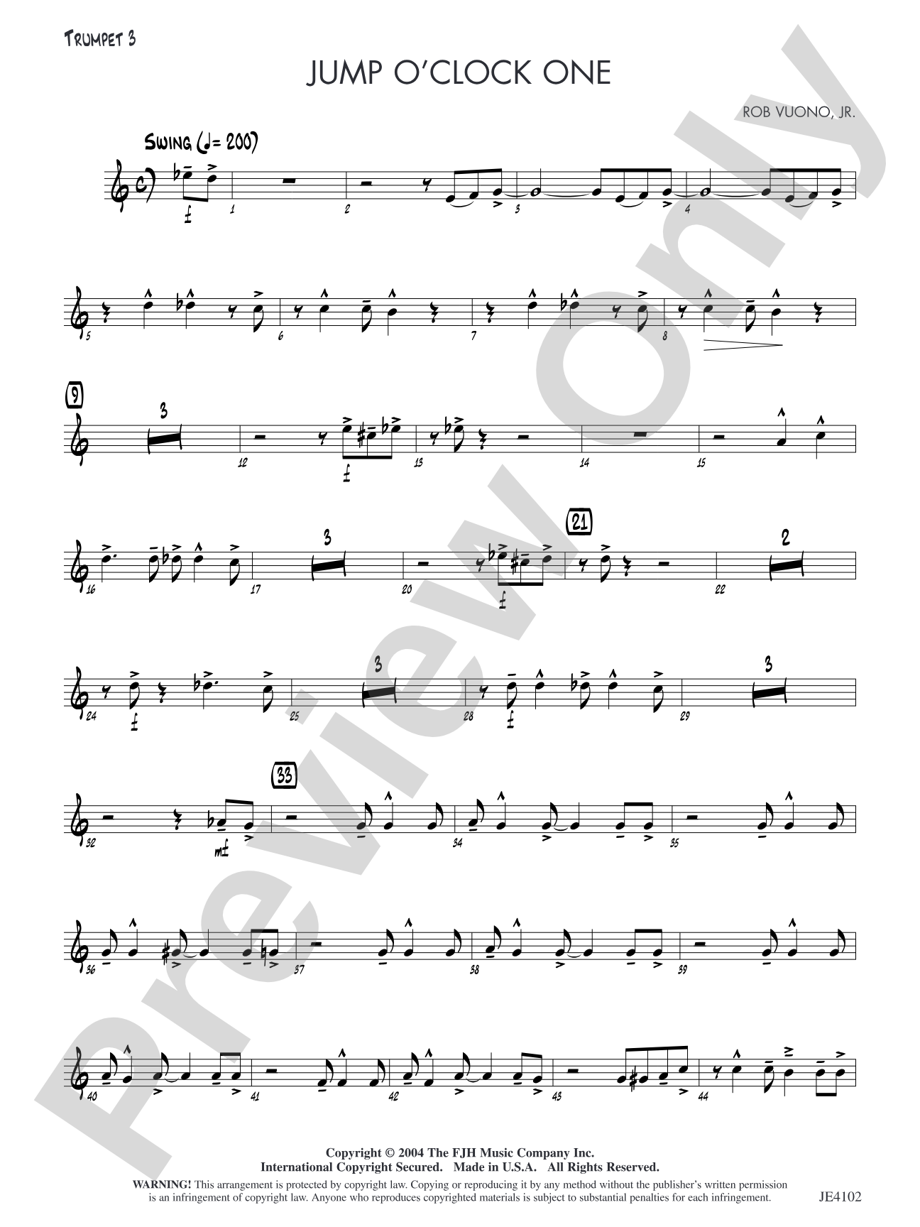 Jump O'Clock One: Trumpet 3