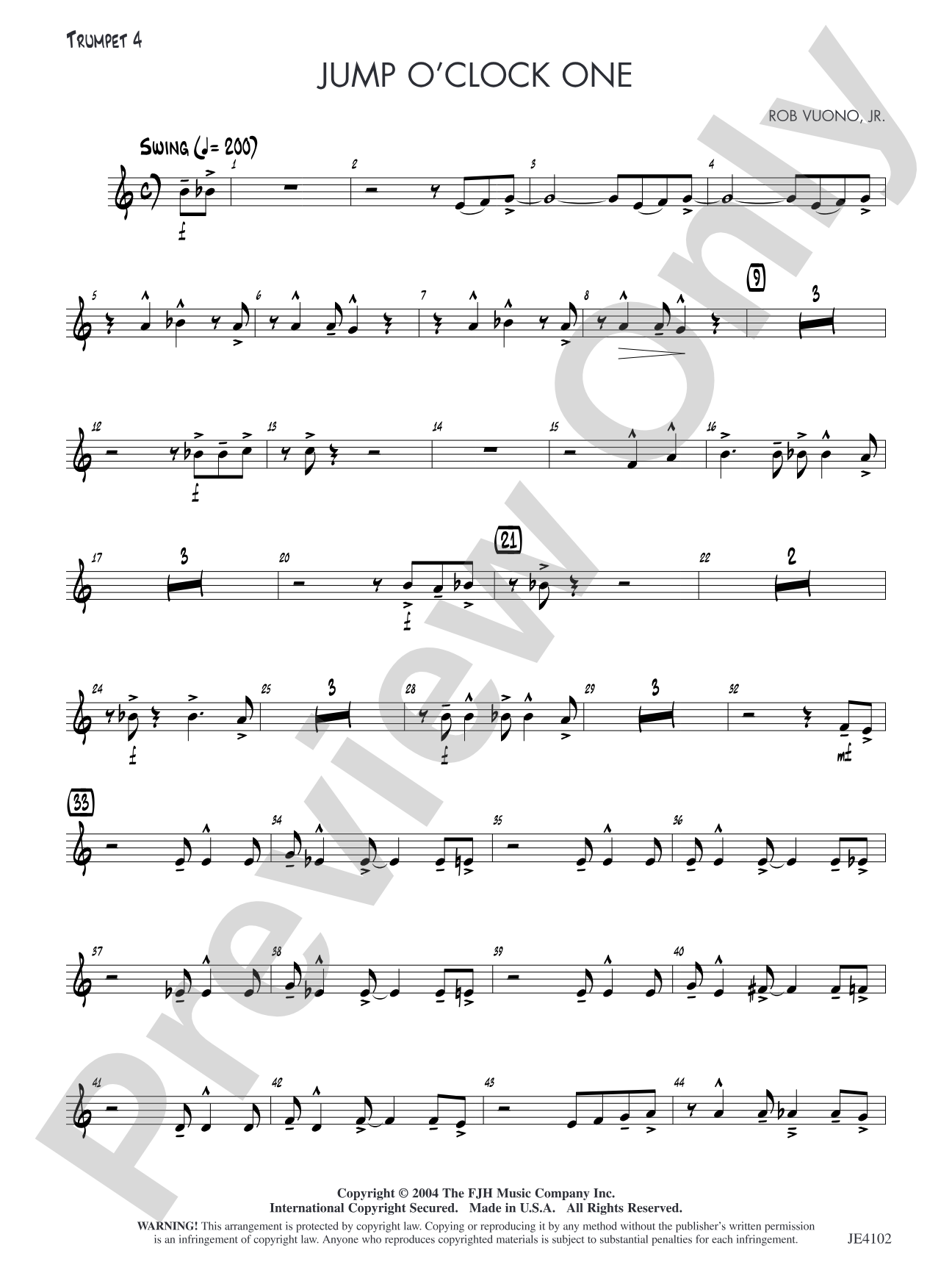 Jump O'Clock One: Trumpet 4