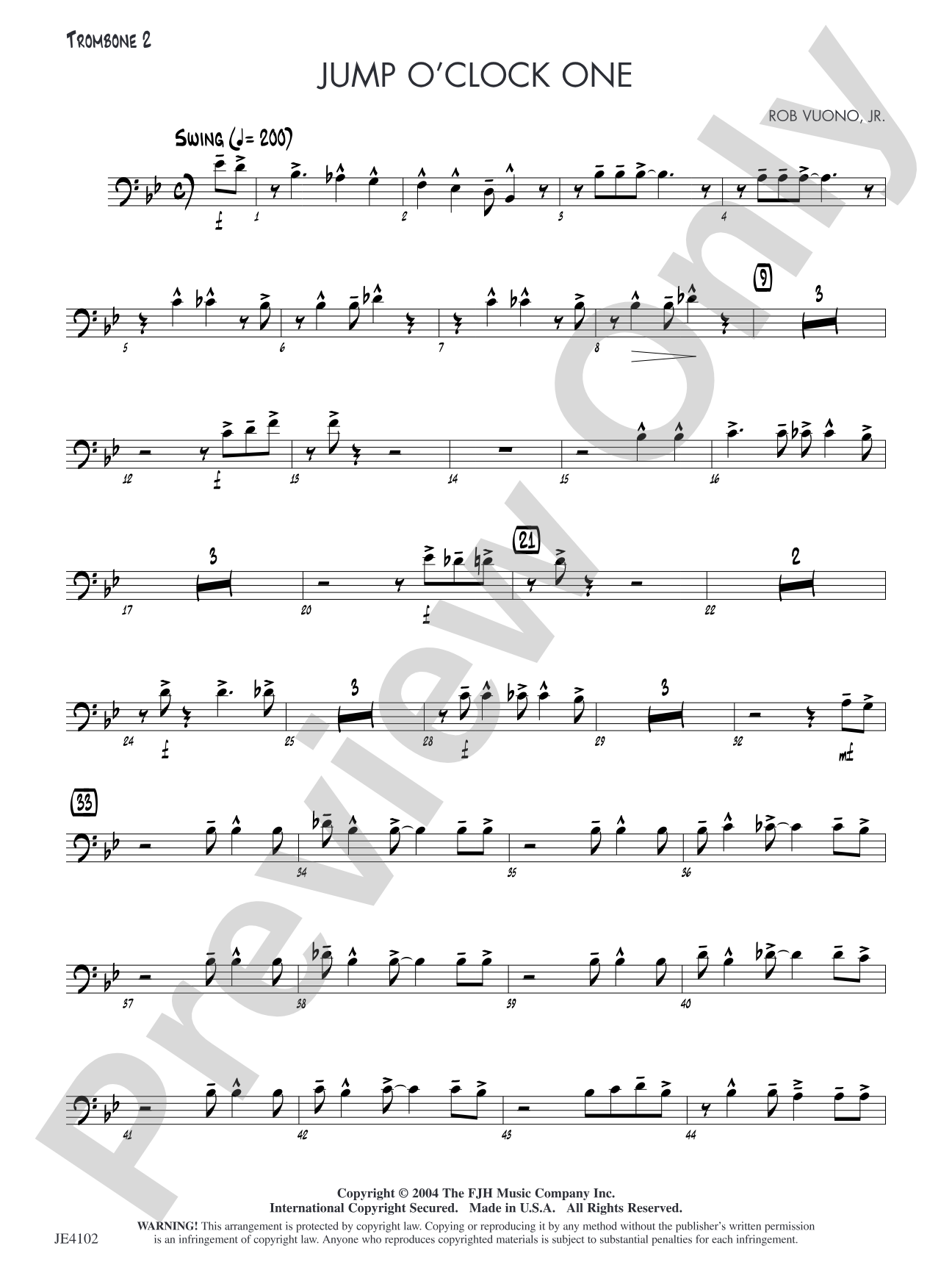 Jump O'Clock One: Trombone 2