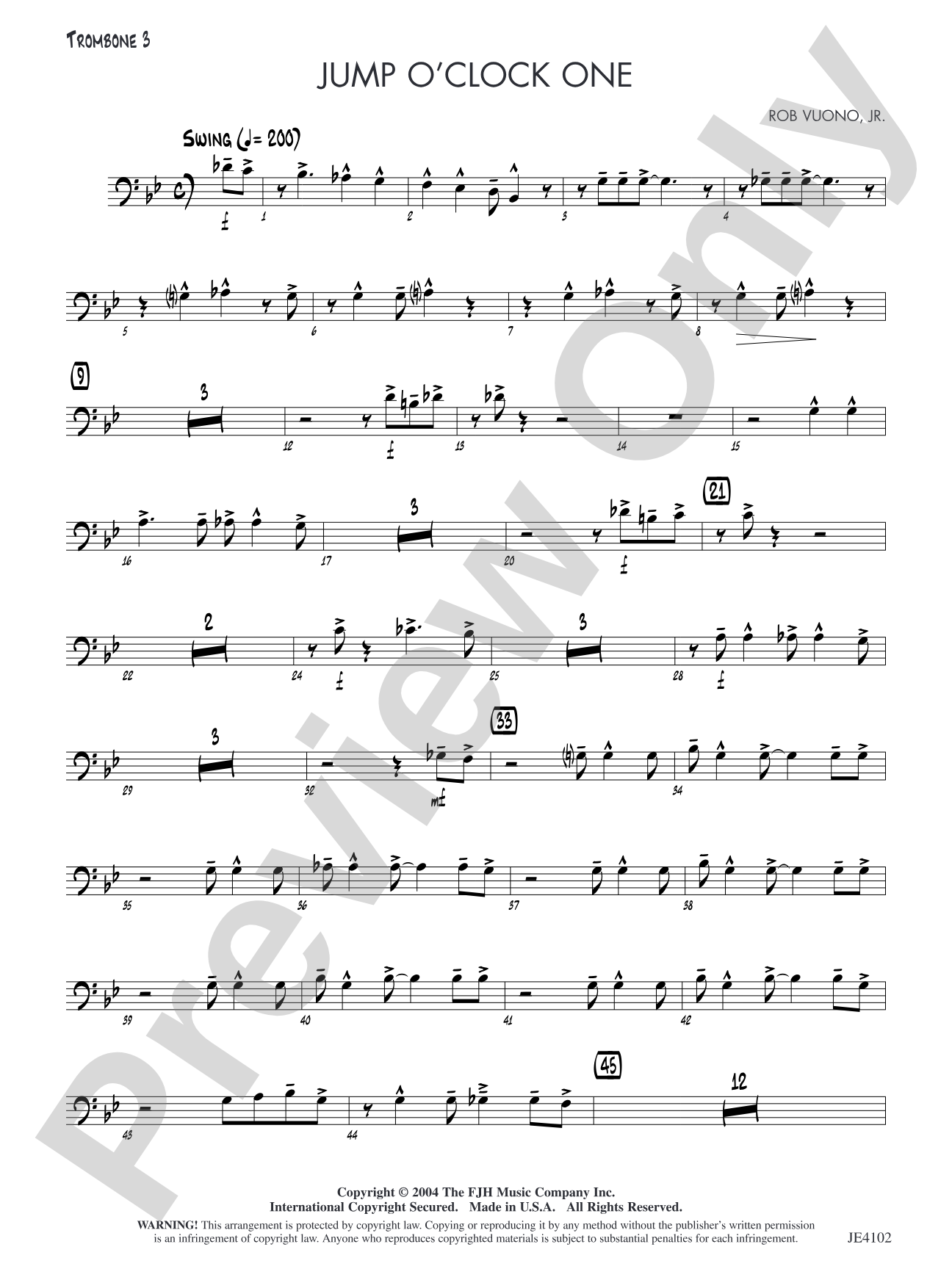 Jump O'Clock One: Trombone 3