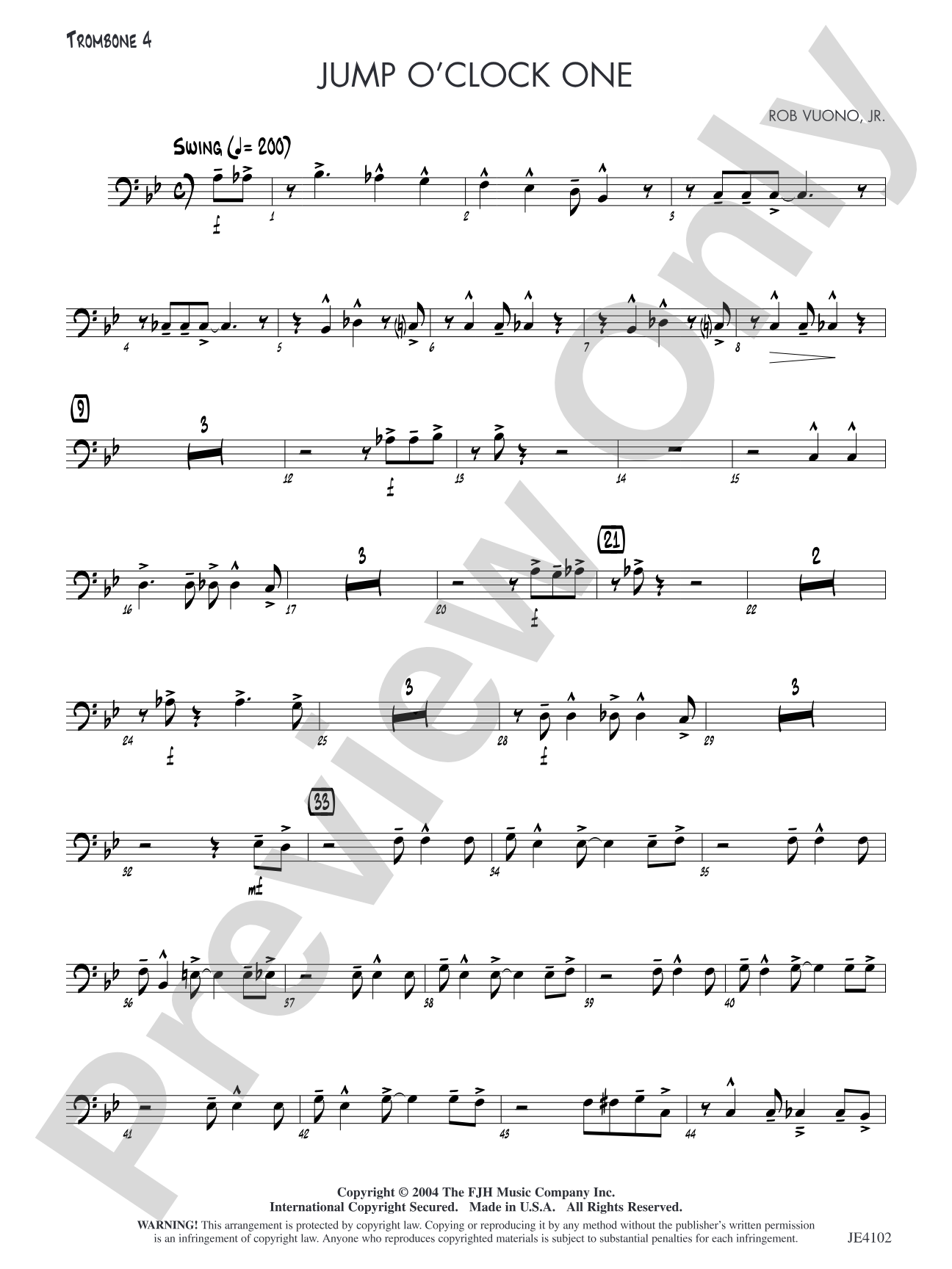 Jump O'Clock One: Trombone 4