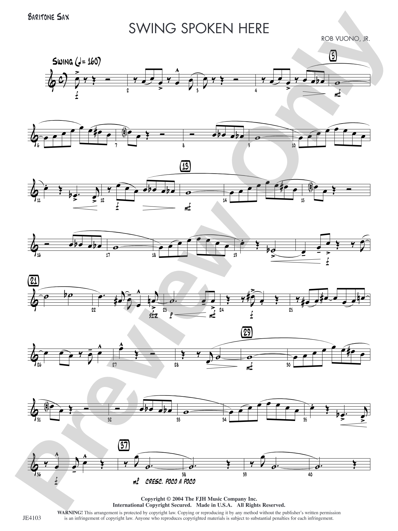 Swing Spoken Here: Baritone Sax