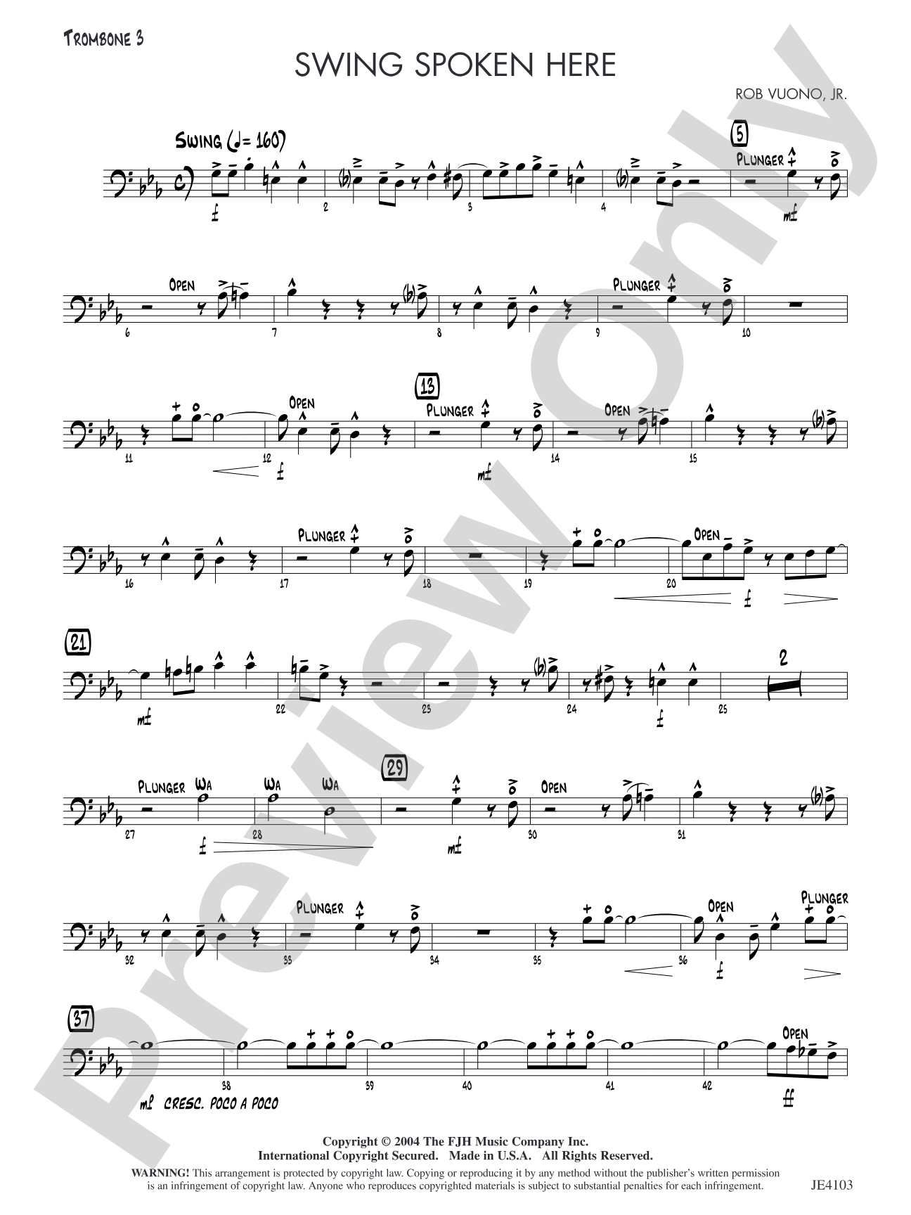 Swing Spoken Here: Opt. Trombone 3
