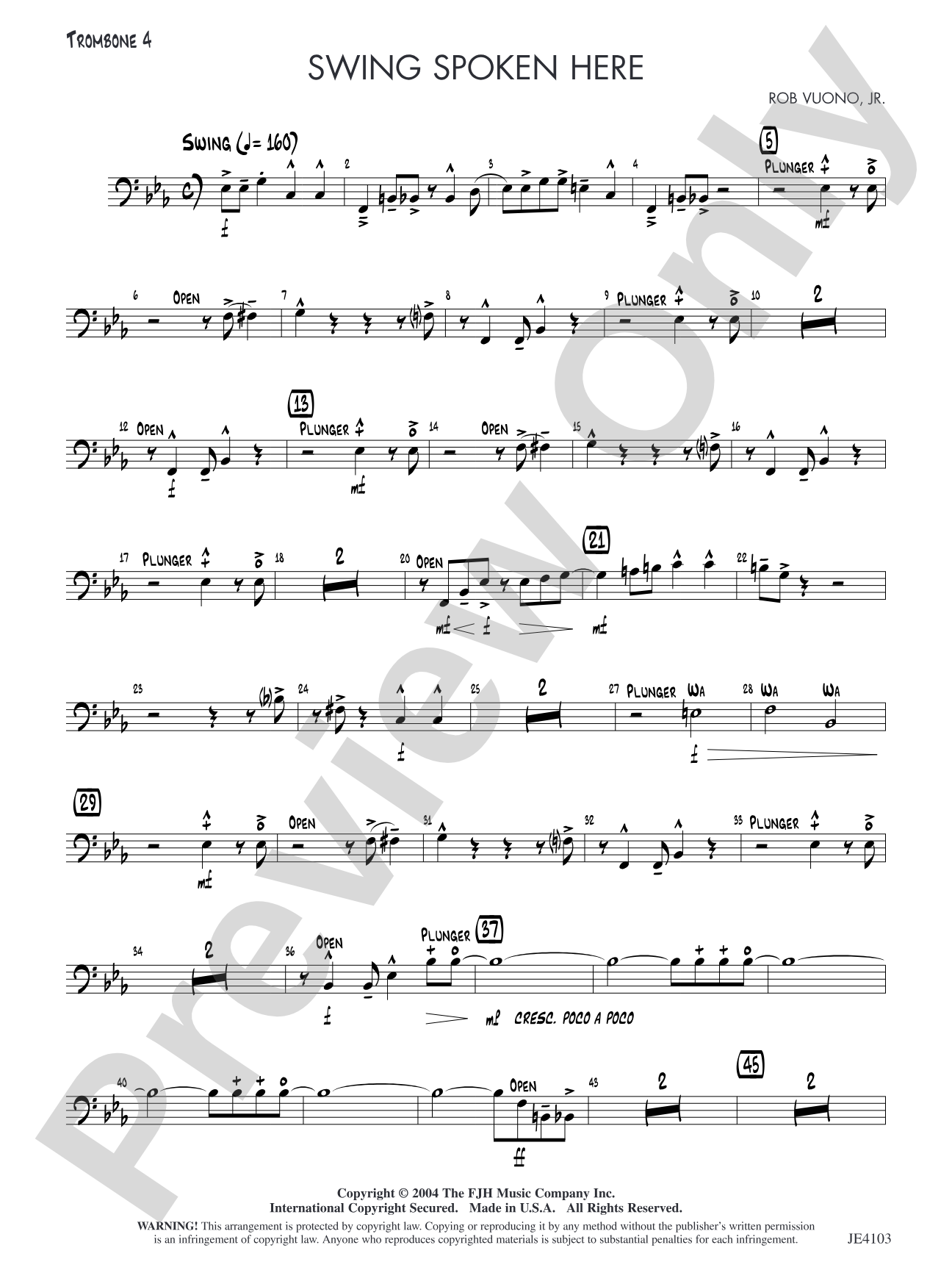 Swing Spoken Here: Opt. Trombone 4