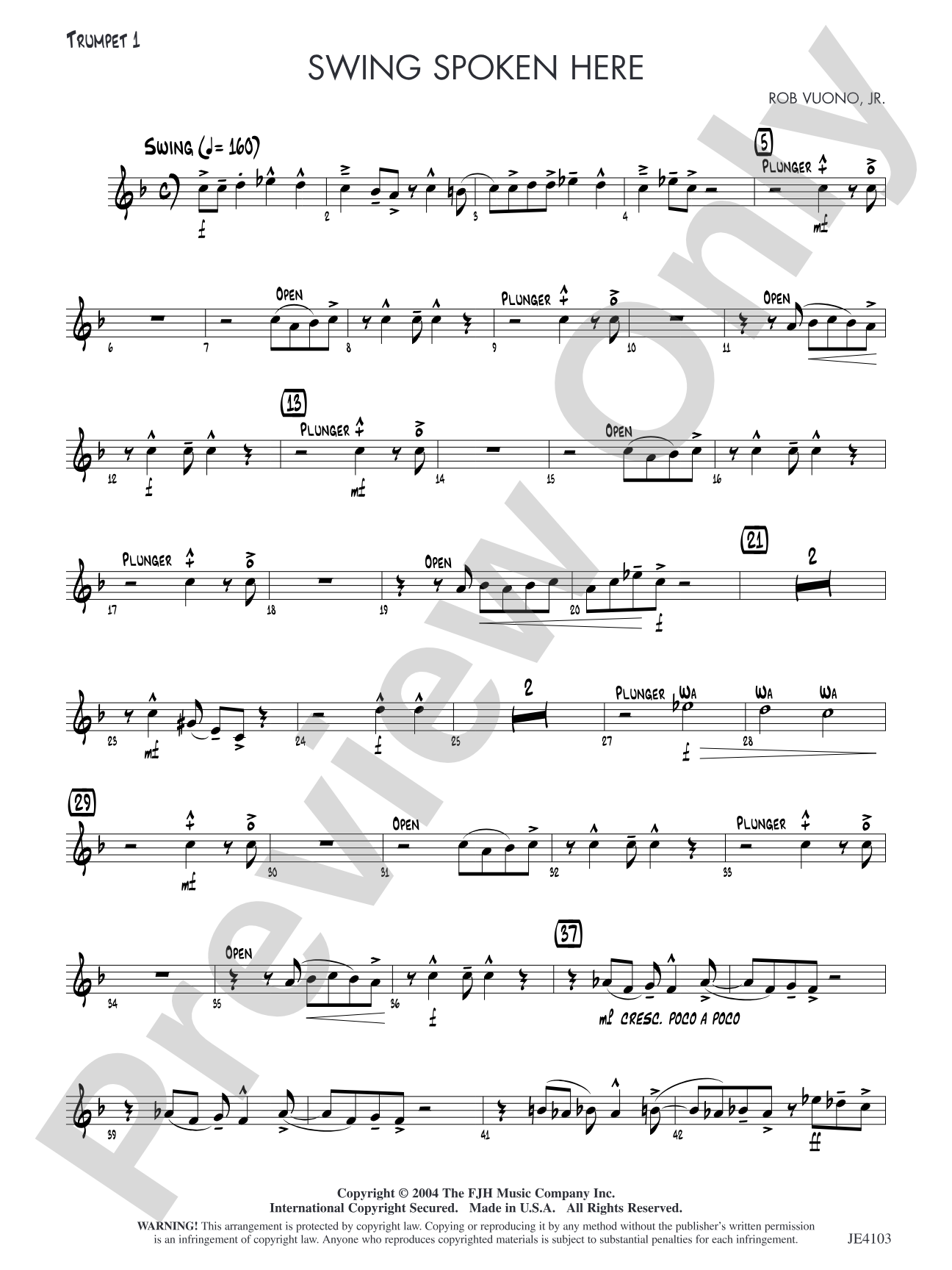 Swing Spoken Here: Trumpet 1