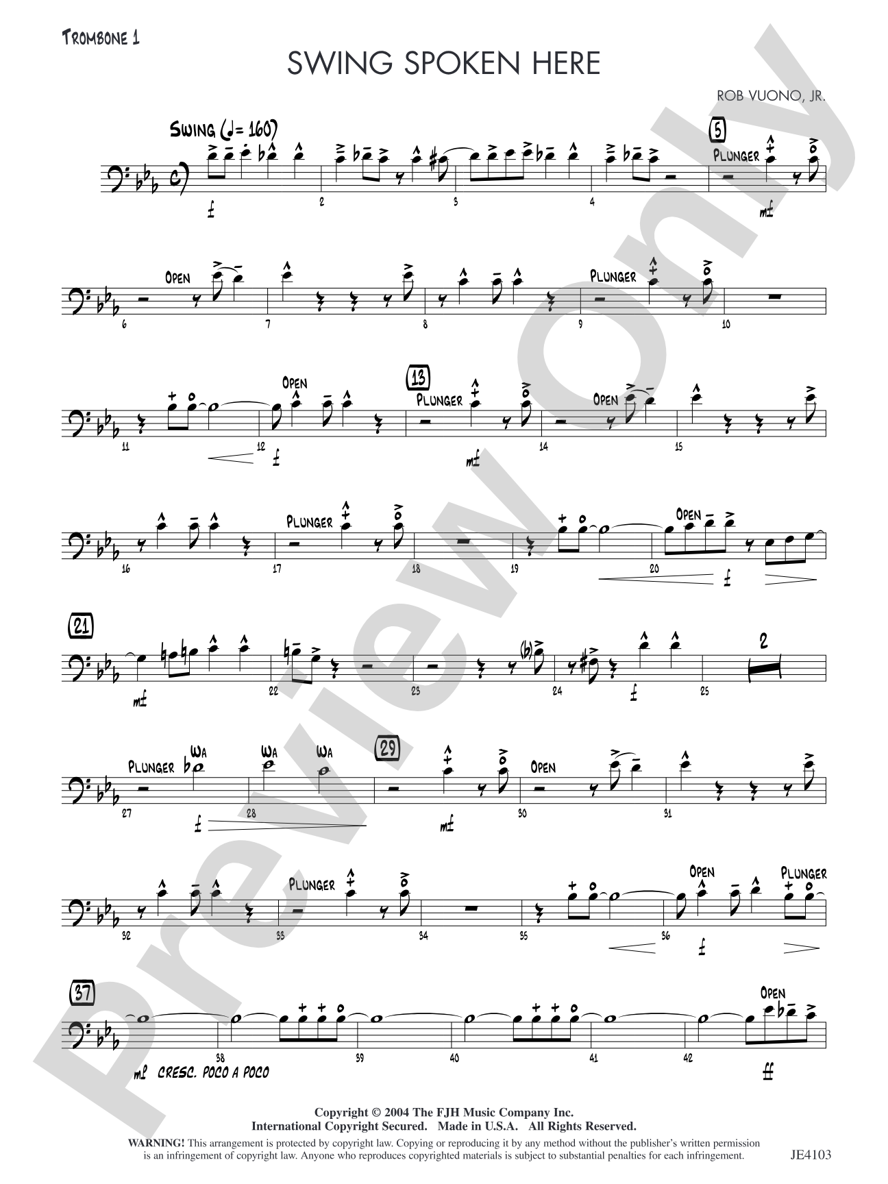 Swing Spoken Here: Trombone 1