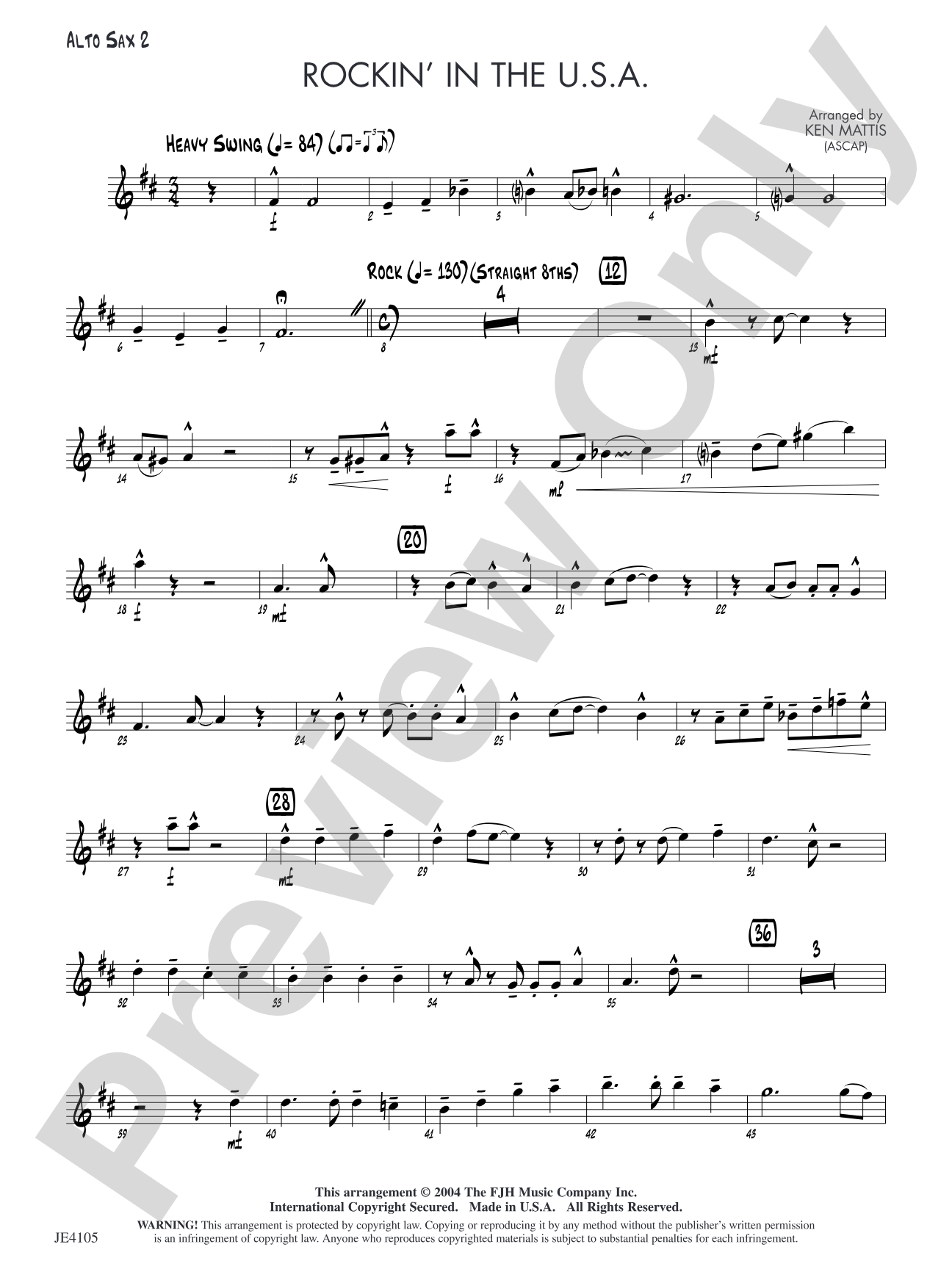 Rockin' in the U.S.A.: Alto Sax 2