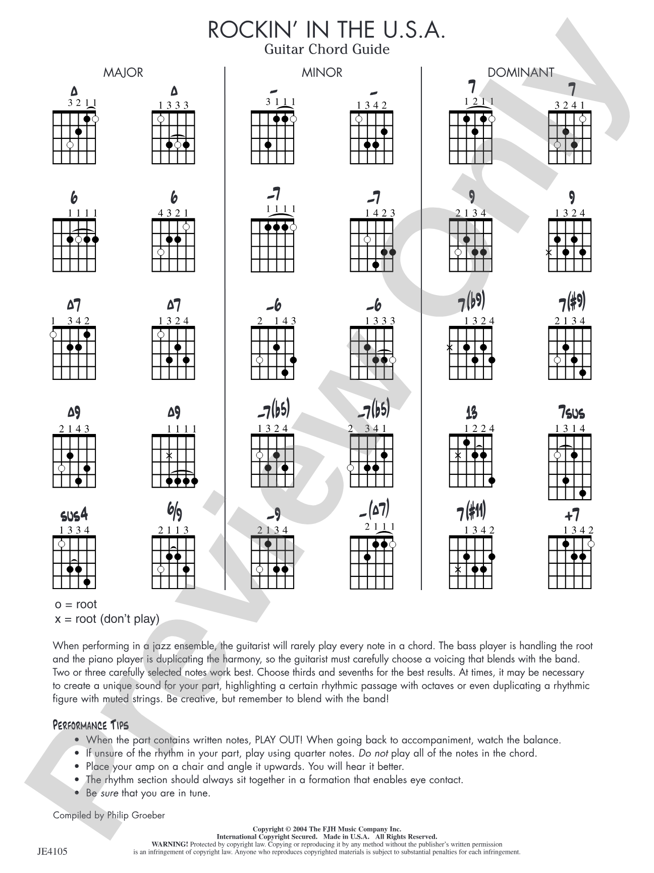 Rockin' in the U.S.A.: Guitar Chord Guide