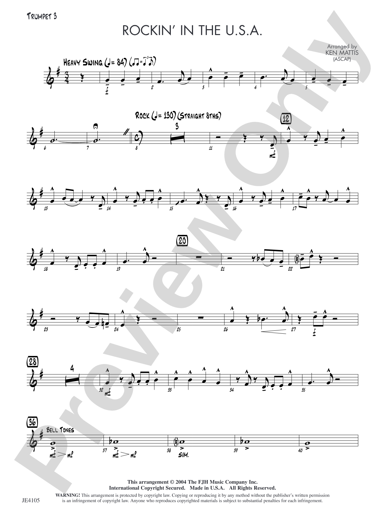 Rockin' in the U.S.A.: Opt. Trumpet 3