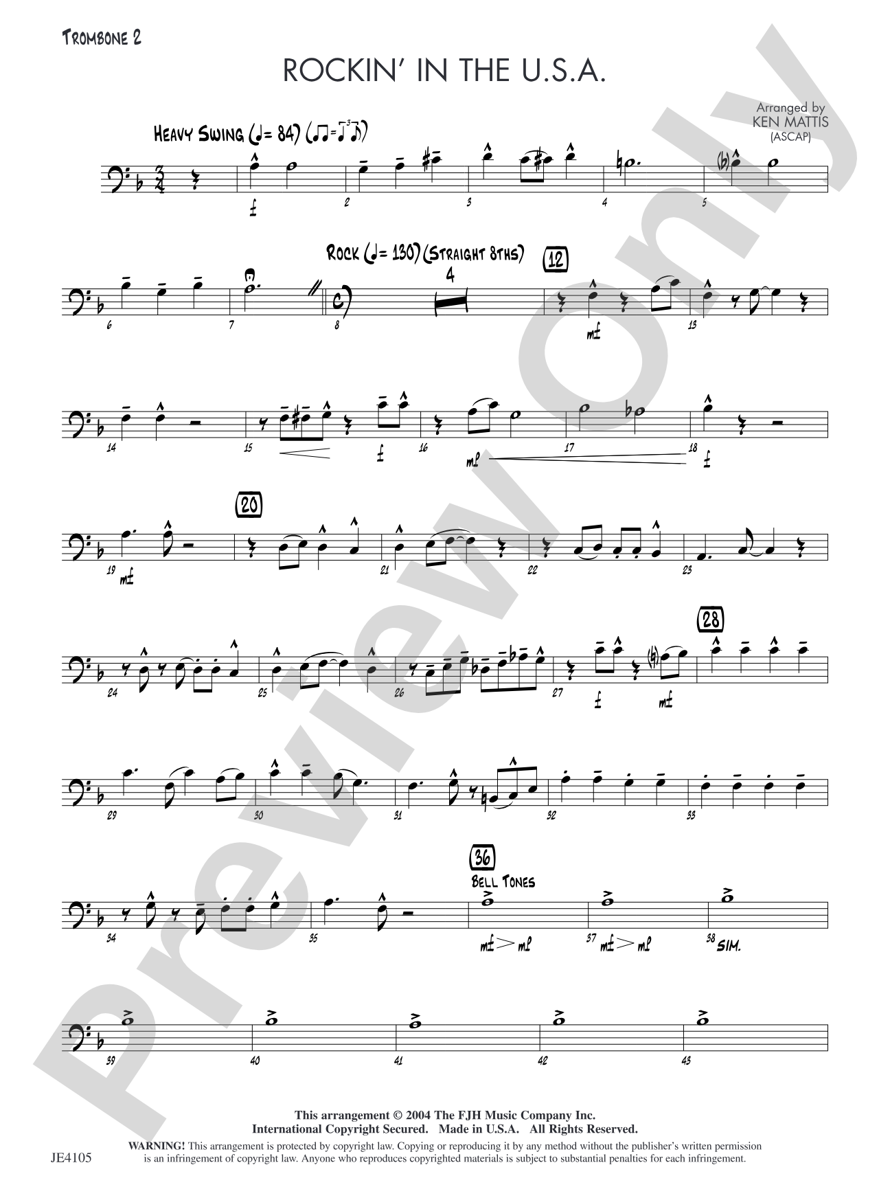 Rockin' in the U.S.A.: Opt. Trombone 2