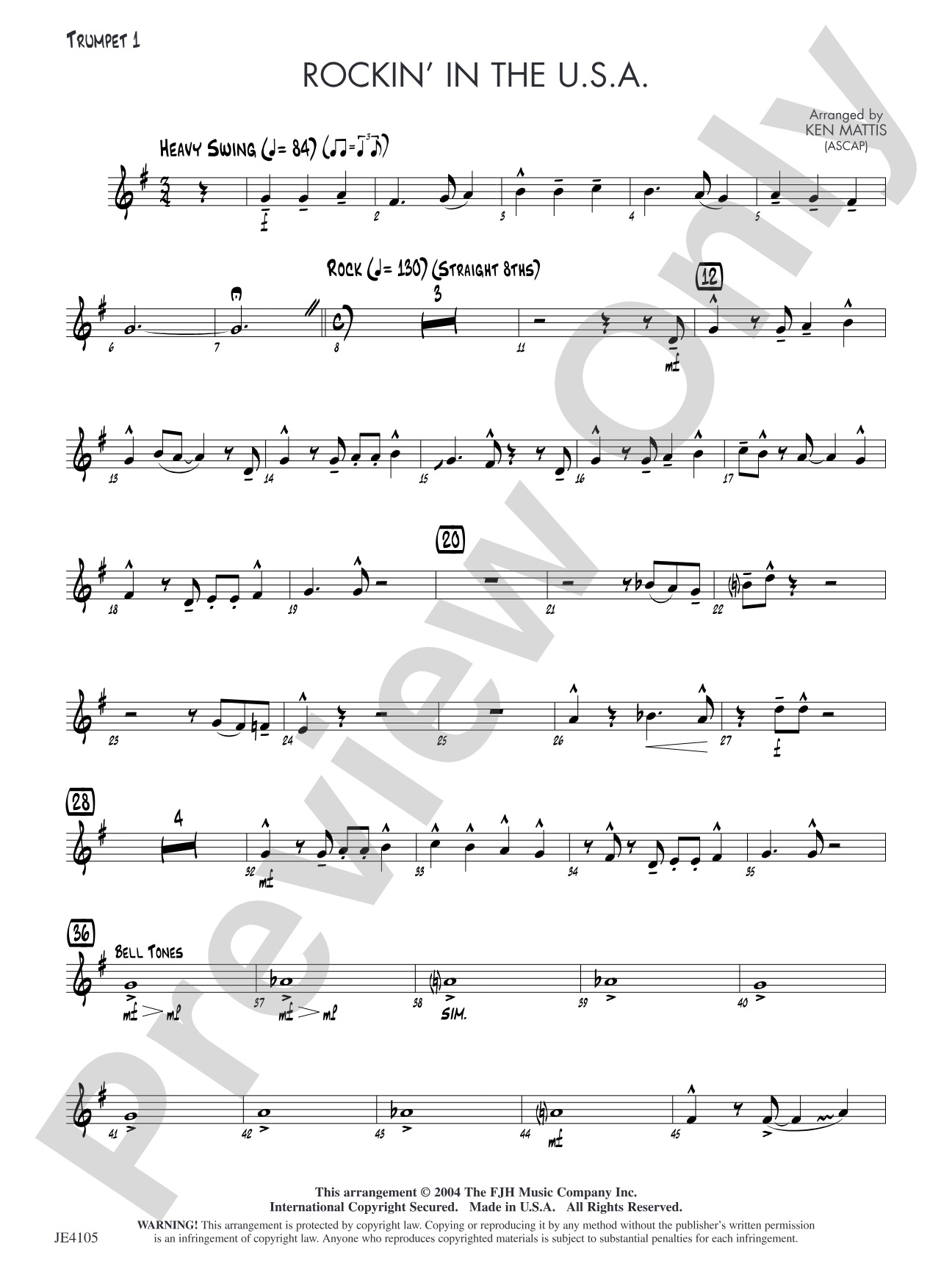 Rockin' in the U.S.A.: Trumpet 1