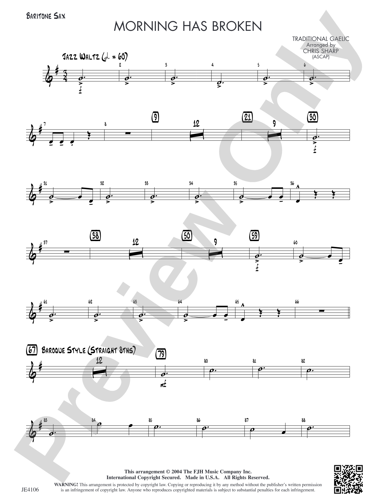 Morning Has Broken: Baritone Sax