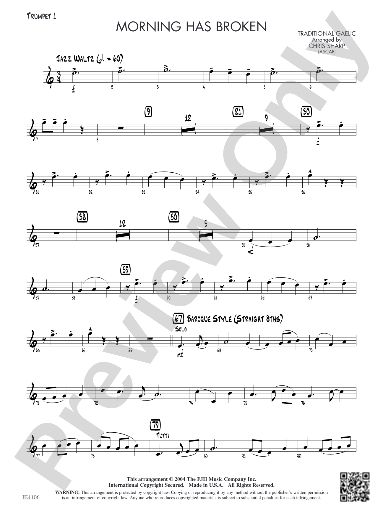 Morning Has Broken: Trumpet 1