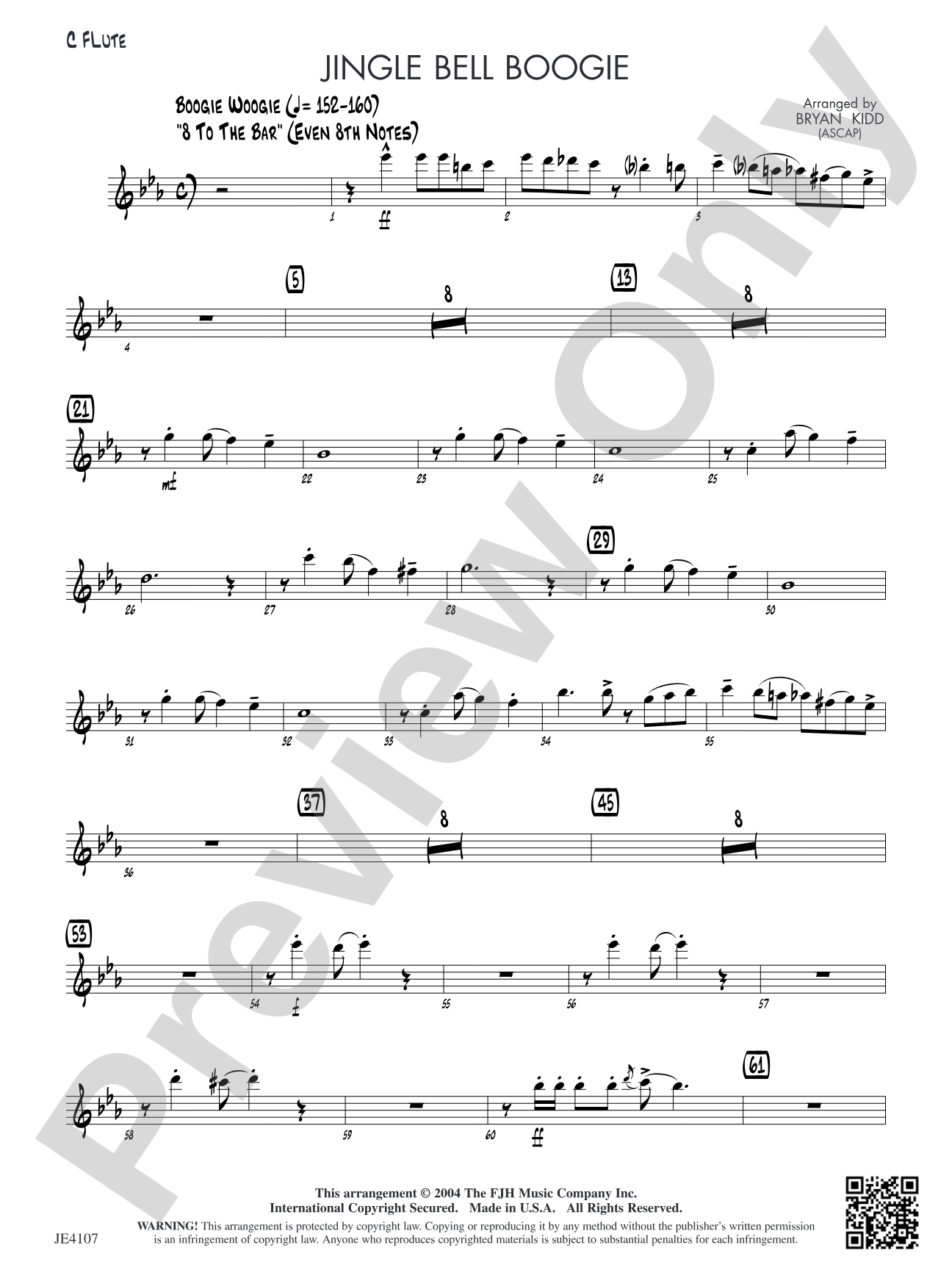 Jingle Bell Boogie: C Flute (Alternate Part)