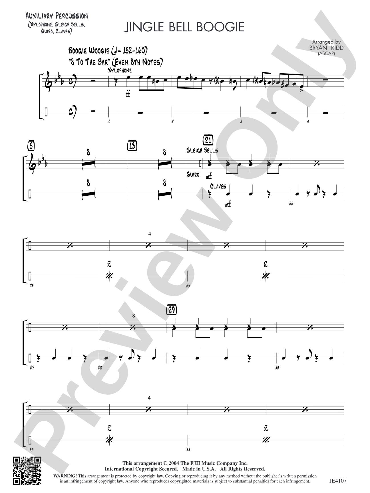 Jingle Bell Boogie: Auxiliary Percussion