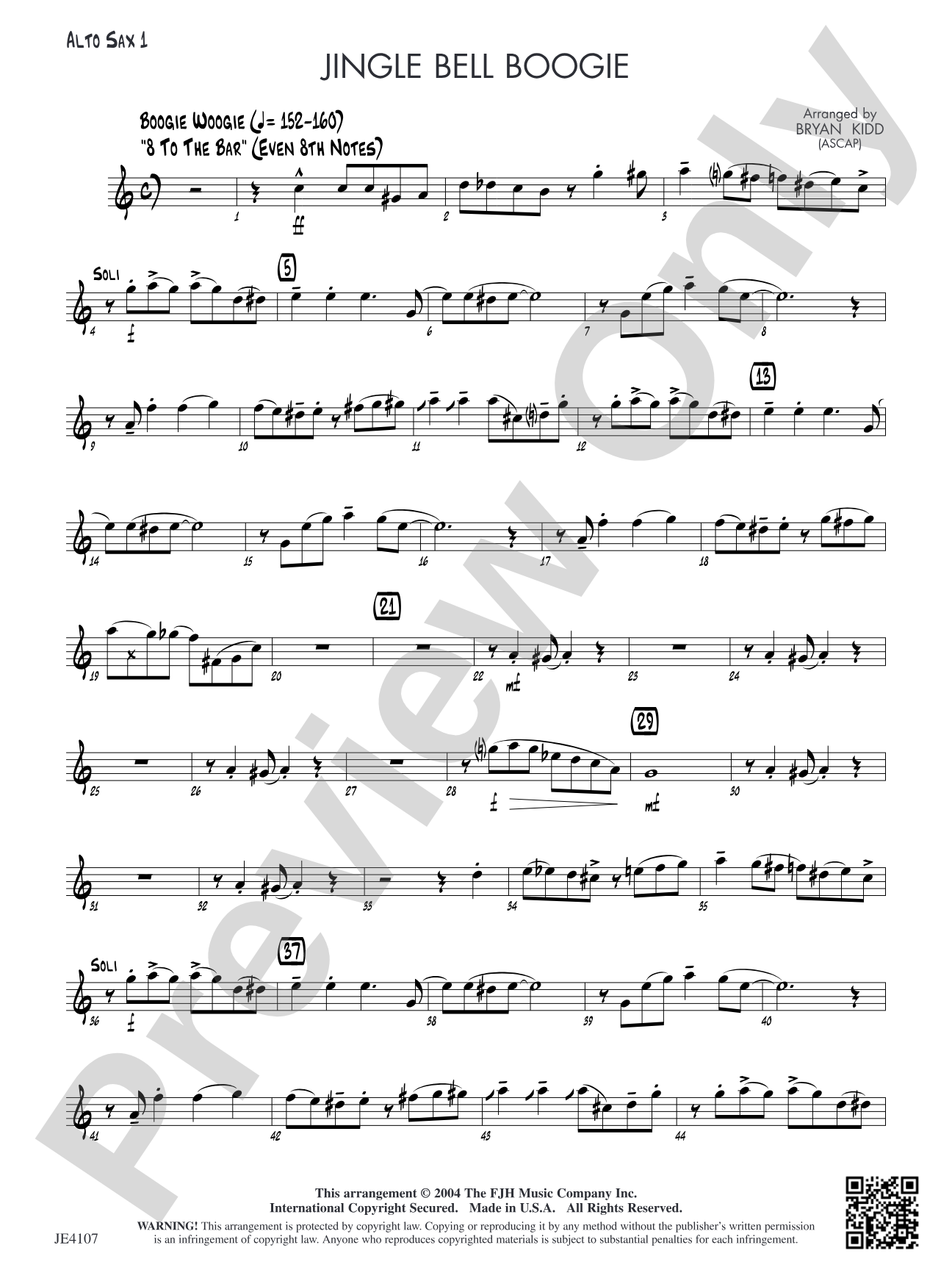 Jingle Bell Boogie: Alto Sax 1