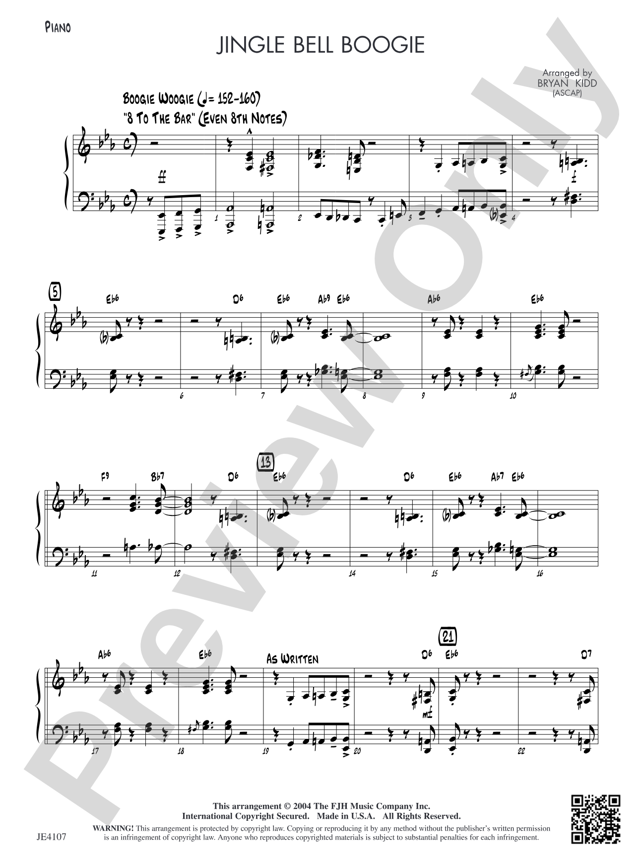 Jingle Bell Boogie: Piano