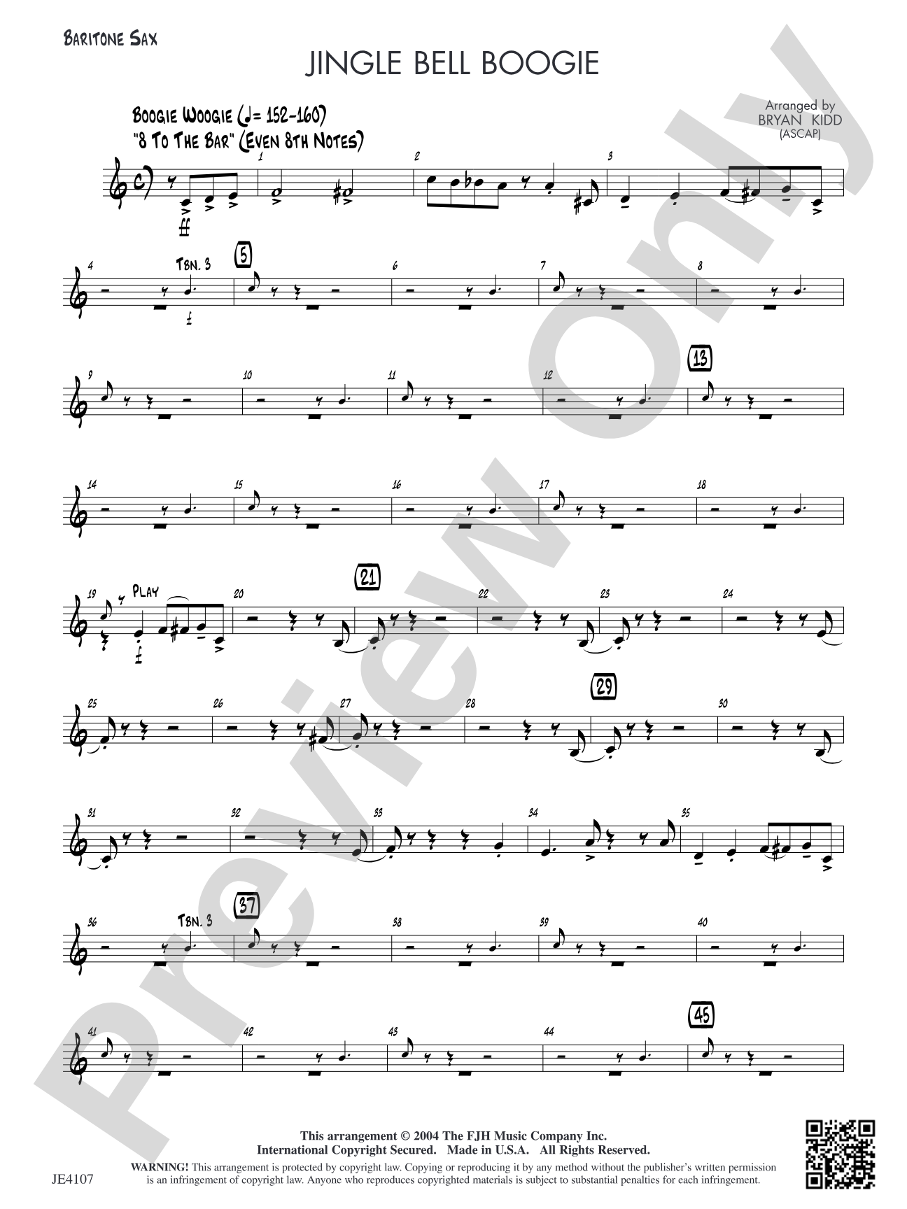 Jingle Bell Boogie: Opt. Baritone Sax